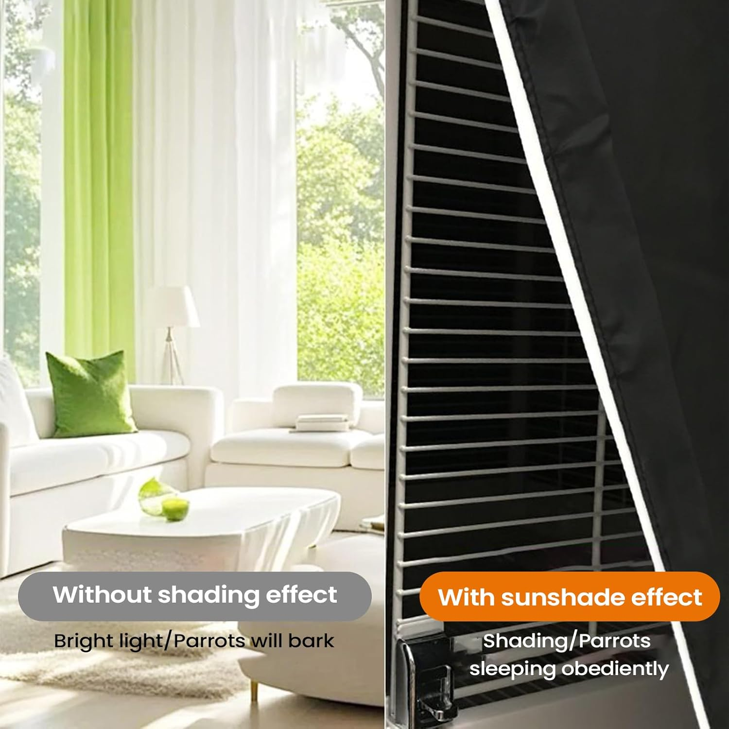 Parrot Cage Cover,Windproof Light-Proof Large Crate Cover,Bird Parrot Cage Guard Enclosure - for Mink, Canary, Parakeet, Lovebirds, Budgies image number 1