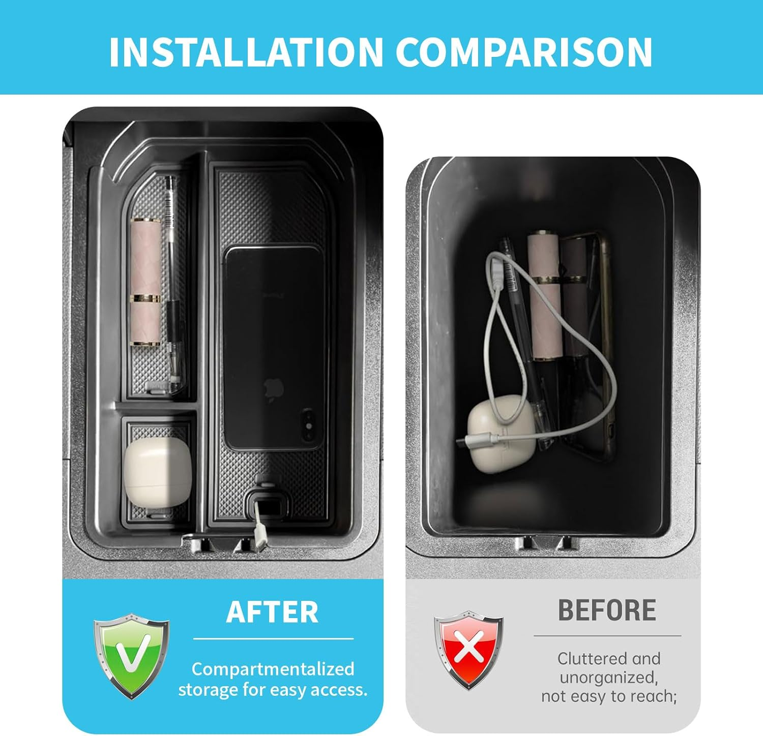 MAEZOE Centre Console Armrest Organizer for 2025 Toyota Land Cruiser Prado 250 Series, Custom Fit Storage Tray for Driving & Road Trips, Anti-Slip, Easy Install, Durable Interior Accessory image number 1