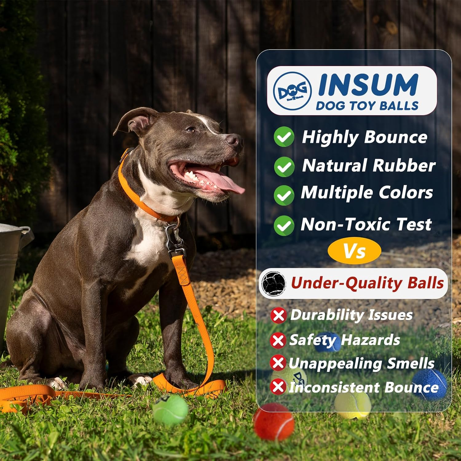 Insum Tennis Ball for Dog Pack of 12 Colorful Easy Catching Pet Dog Ball
