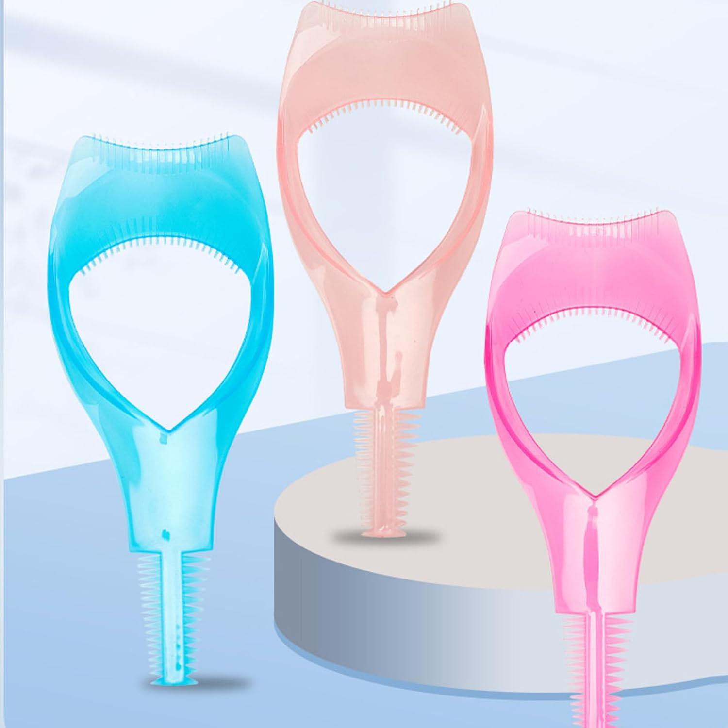 ELTONGUU Mascara Shield Guard Magic Useful Cosmetic Mascara Eyelash Comb Applicator Helper Guide Card Tool 3 in 1 Upper Lower Mascara Applicator Tool Lash Buddy Blush