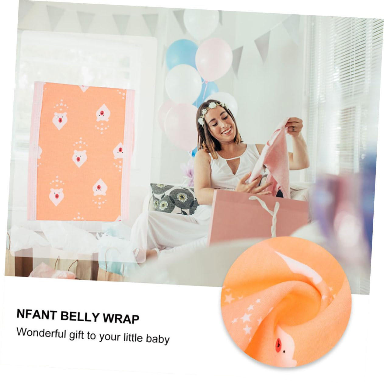 Comfortable Cotton Belly Band Newborn Wrap Maternity Belly Belt for Gas Relief image number 4