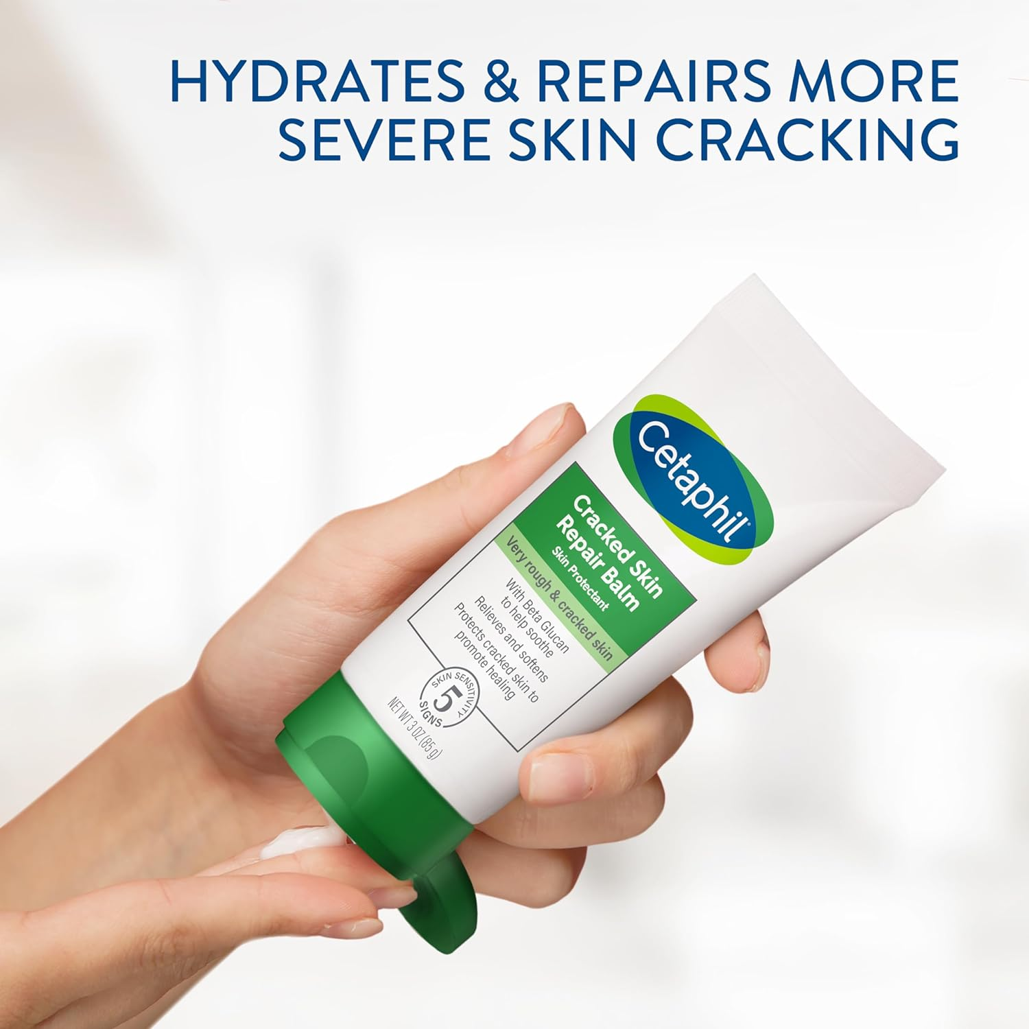 CETAPHIL Cracked Skin Repair Balm | 3 Oz | for Very Rough & Cracked, Sensitive Skin | Protects, Soothes and Restores Deeper Cracks | Hypoallergenic | Fragrance Free | Dermatologist Recommended