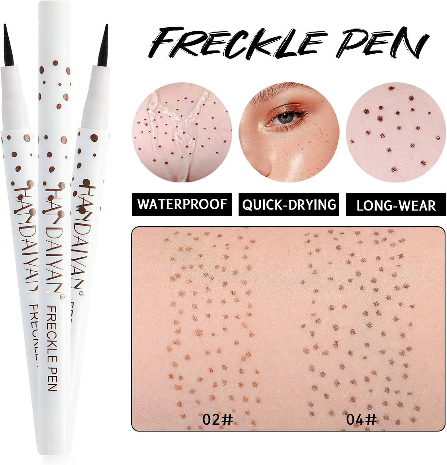 YBUETE Freckle Pen Makeup for Face, Professional Lifelike Face Embellishment Freckle Pen, Waterproof Daily Fake Freckle Pen Makeup, Long-Lasting Quick Dry Faux Freckle Pen for Women image number 6