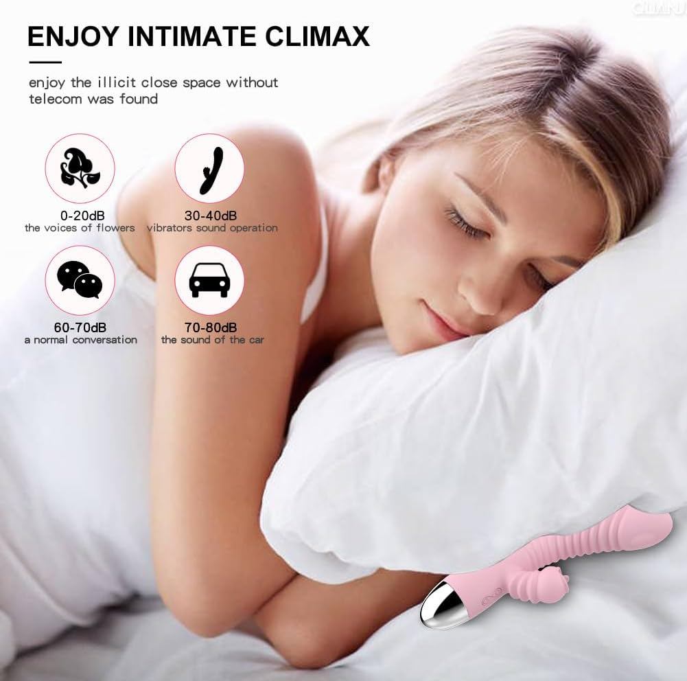 Vibrating and Heating G-Spot Female Masturbator Vibrating Massage Stick Strong Vibration Silent 10 Modes Strong Stick Portable Soft Silicone Ball Close-Fitting Bullet Massage Pleasure Electric Waterproof Setting Sexy Masturbation Female Vibrator Passion Fish Tongue Licking Heating Vibrator Charging Design Intelligent Variable Frequency Silicone Jumping Egg Adult Products (Pink) image number 5