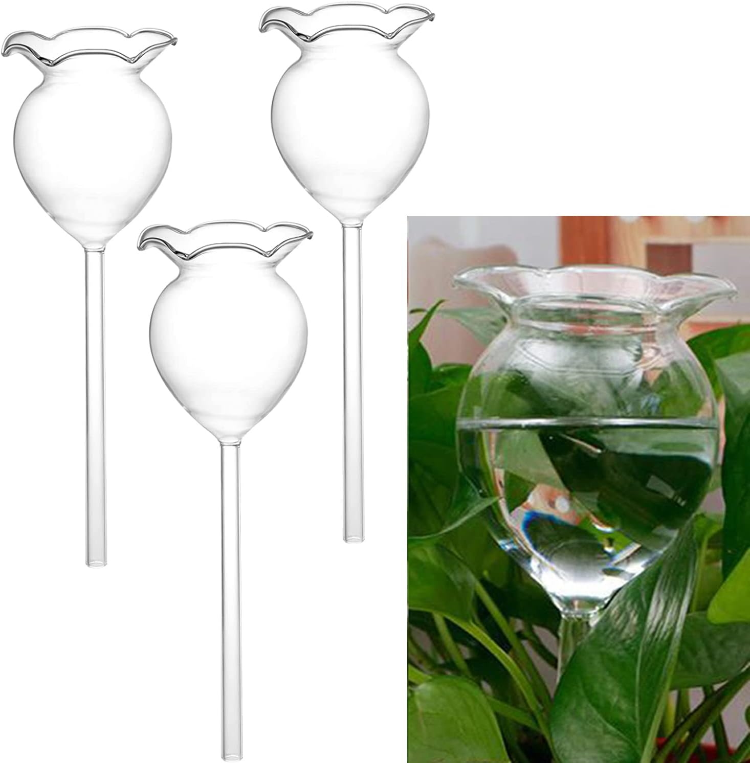 Paifeancodill 3 Pcs Plant Waterer, Self Watering Spikes, Self Watering Globes, Plant Watering Globes, Cat Shape Glass Automatic Watering Bulbs, Self-Watering Device for Indoor/Outdoor Plants (3 Cats)