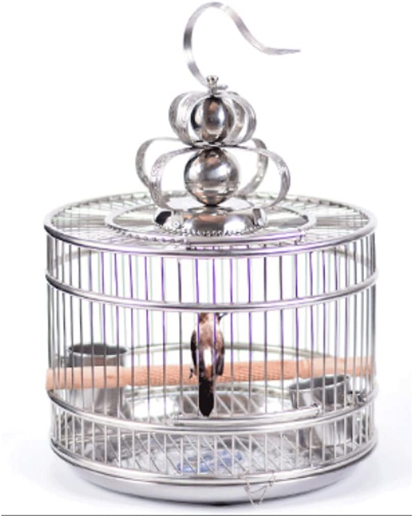 Bird Cage Stainless Steel Bird Cage Lightweight Bird Carrier for Parakeets Finches Canaries Small Quaker Parrots Cockatiels Budgie Green Cheek for Small Exotic Birds and Canaries Garden Decor image number 6
