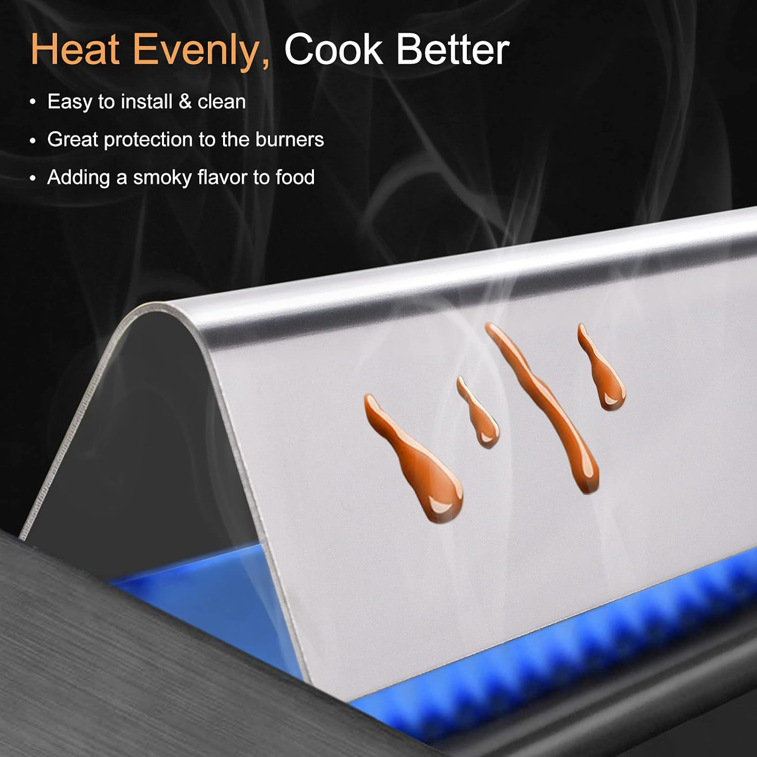 Criditpid 21.5 Inch 7534 Flavorizer Bars Compatible for Weber Spirit 200 Series, Weber Spirit E210, S210, Spirit 500 and Genesis Silver a Grills, 5-Pack 7535 Flavor Bars for Weber Spirit 500 Gril image number 1