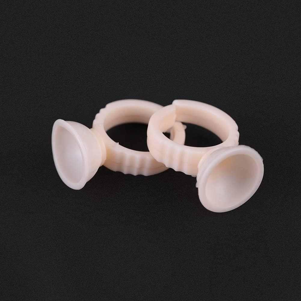 Generic 100Pcs Superior-Quality Ring Cups Disposable Durable Professional Tool for Paint or Eyelash Glue, Plastic Semi Permanent Ink Ring Cup for Pigment Holder for Artists (Silicone image number 4