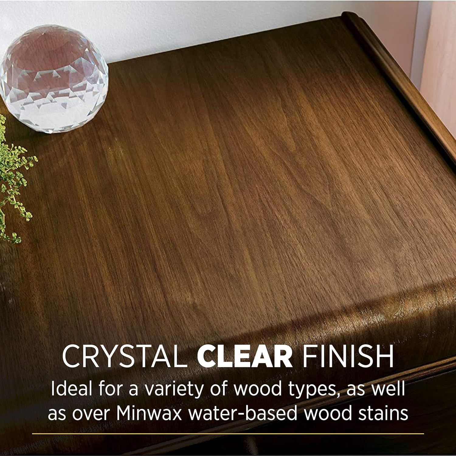 Minwax 211114444 Polycrylic Protective Wood Finish, Clear Ultra Flat, &frac12; Pint