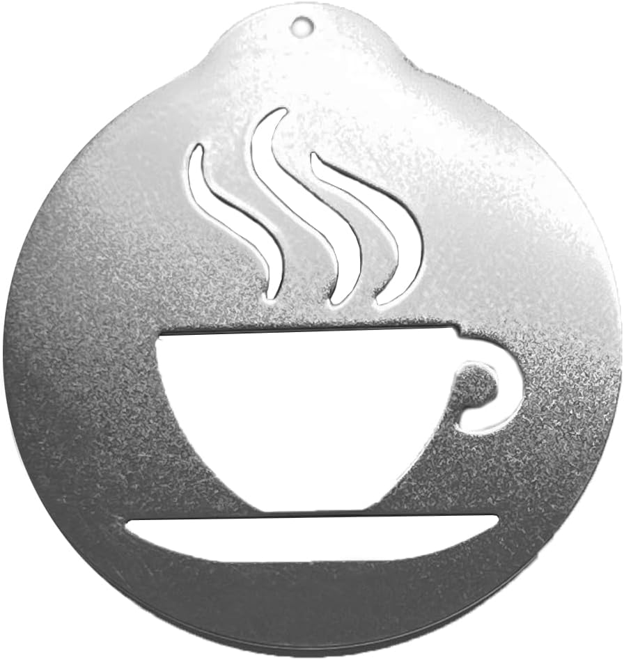 5PCS Stainless Steel Coffee Stencil, Latte Art Stencils Kit for Coffee Decorations, Foam Barista Templates for Decorating Oatmeal Cupcake Cake Cappuccino Mousse Hot Chocolate, Valentines Day Coffee Decorations image number 3