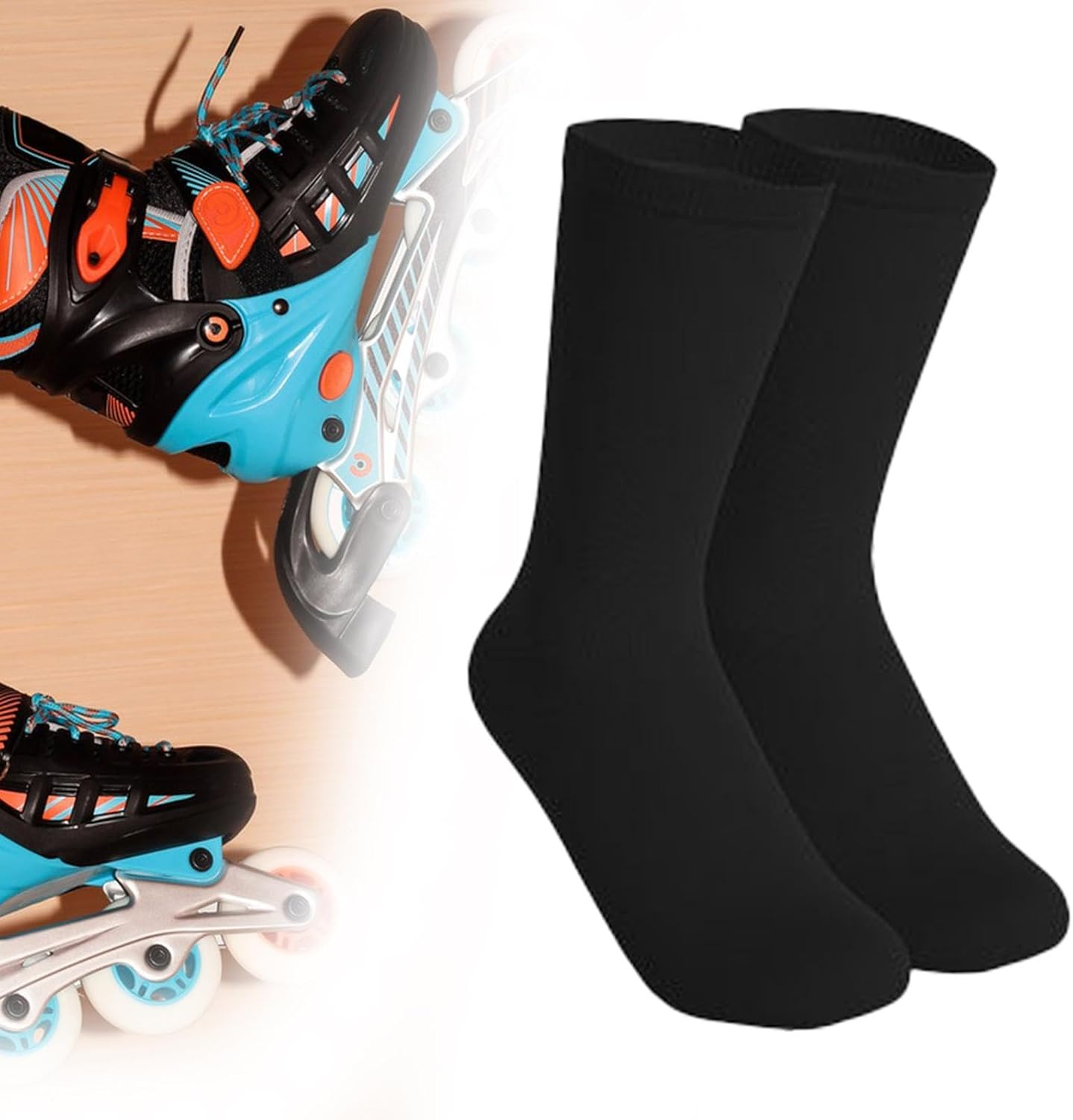 Zxpjkyu Ice Skating Socks for Women and Girls - Figure and Roller Skating