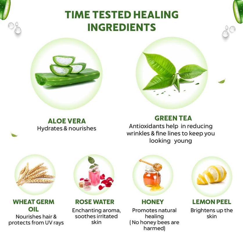 INDUS VALLEY Bio Organic Non-Toxic Aloe Vera Gel & Sandalwood for Acne, Scars, Glowing & Radiant Skin Treatment (175Ml + 200G) image number 6