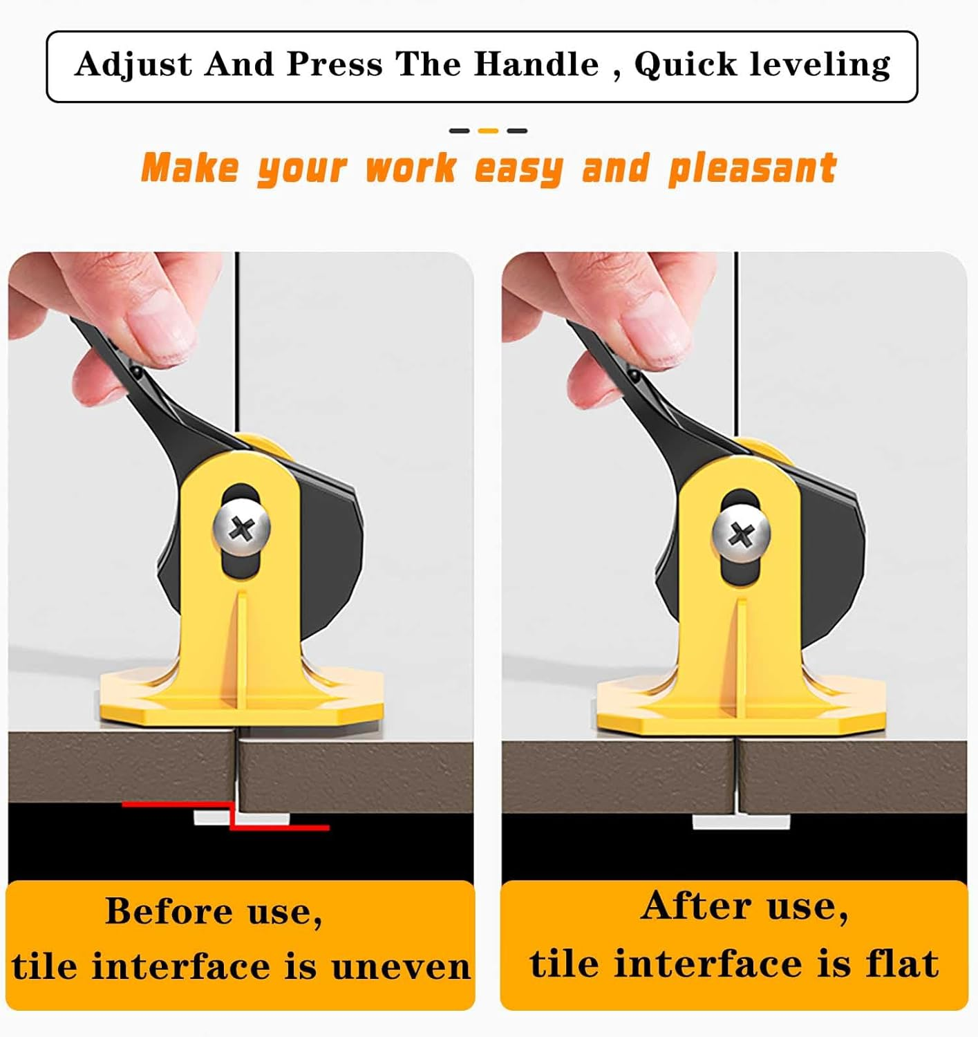 FACITE Tile Leveling System Kit 1/8 Tile Spacers Reusable 50Pcs Leveler Tile Tools for Installation+50Pcs Replaceable Spare Steel T-Pin Upgraded Adjustable Fit 8-12Mm Tile Floor Leveling Compounds Set image number 6