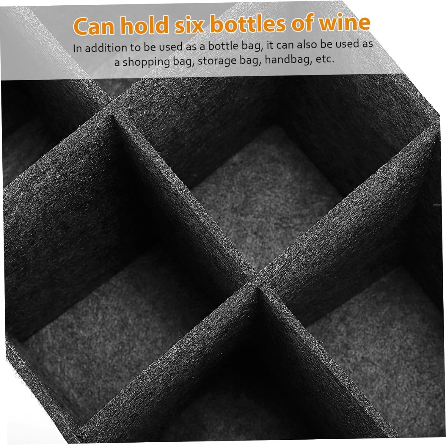 Beatifufu Felt Wine Tote Bag with Divider for 6 Bottles 24X16X16Cm Thick Felt Material Wine Handbag for Travel Camping Picnic 4Pcs