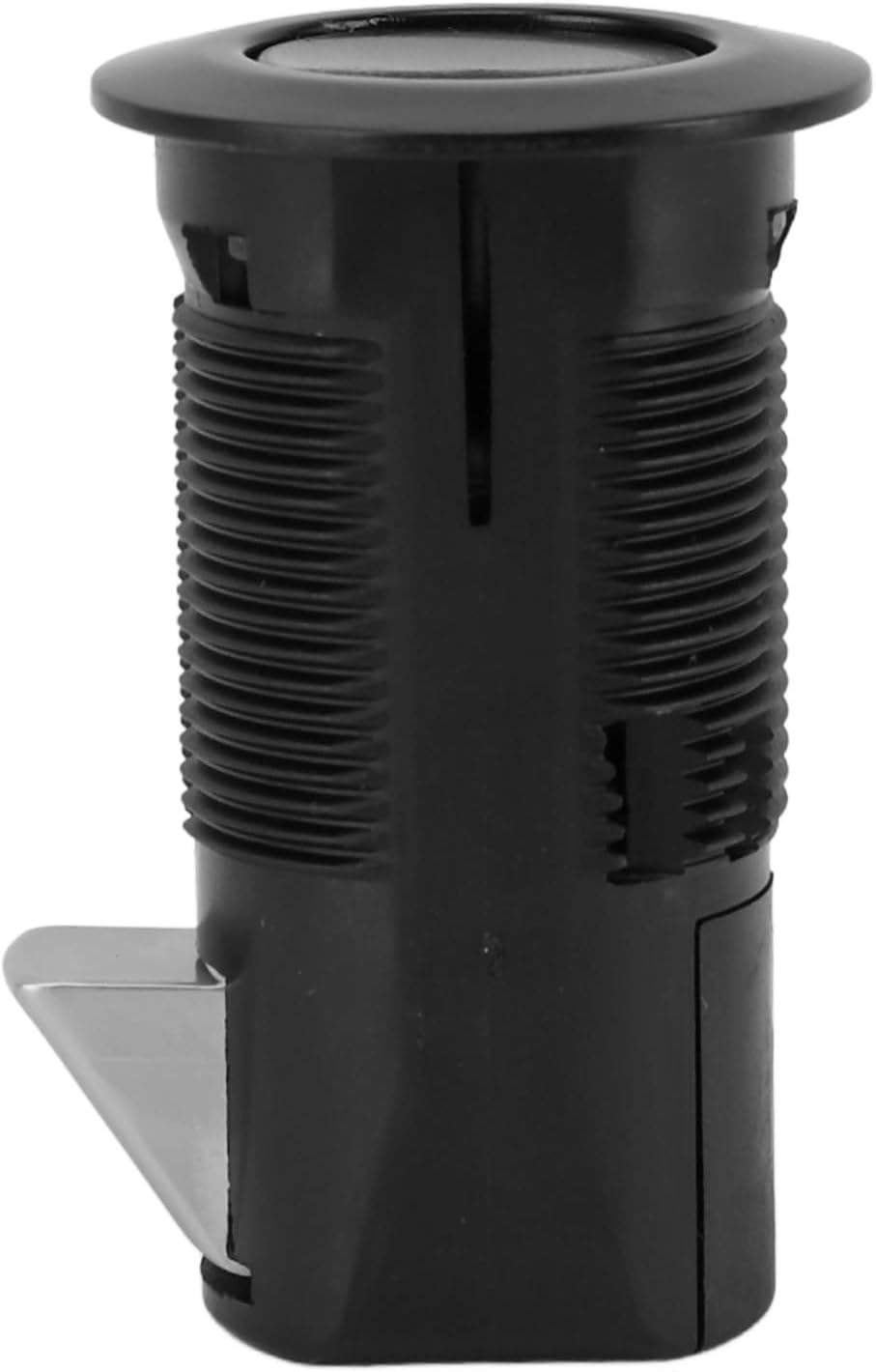 Round Button Zinc Alloy ABS Cabinet Lock with Push to Open Mechanism, Stylish Design for Rvs, Yachts, Furniture Cabinets, Quick Installation without Drilling (Black)