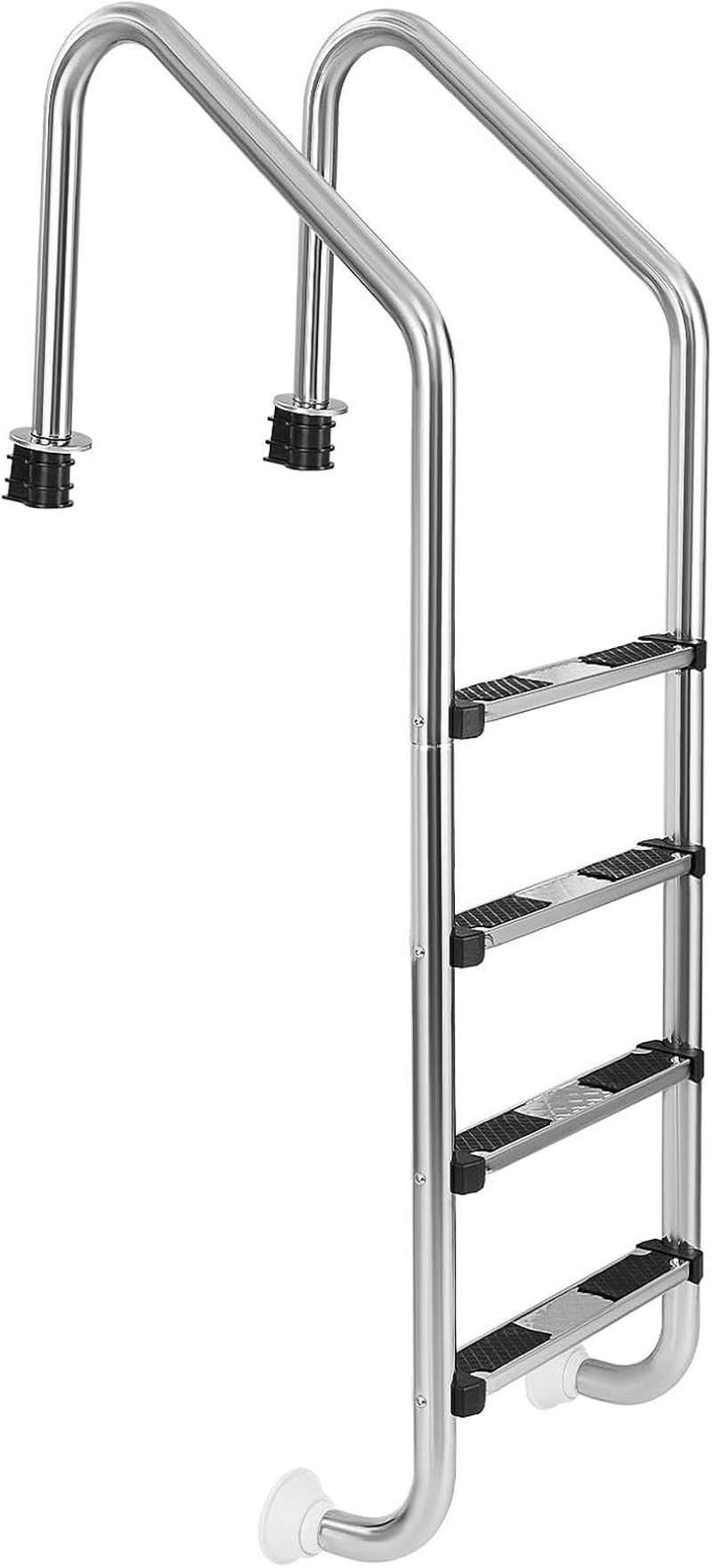 Costway 4-Step Inground Pool Ladder, Stainless Steel Swimming Pool Ladder W/Non-Slip Steps & Handrails, Heavy Duty Entry and Exit Steps for Indoor & Outdoor Pools, 200 KG Load Capacity image number 2