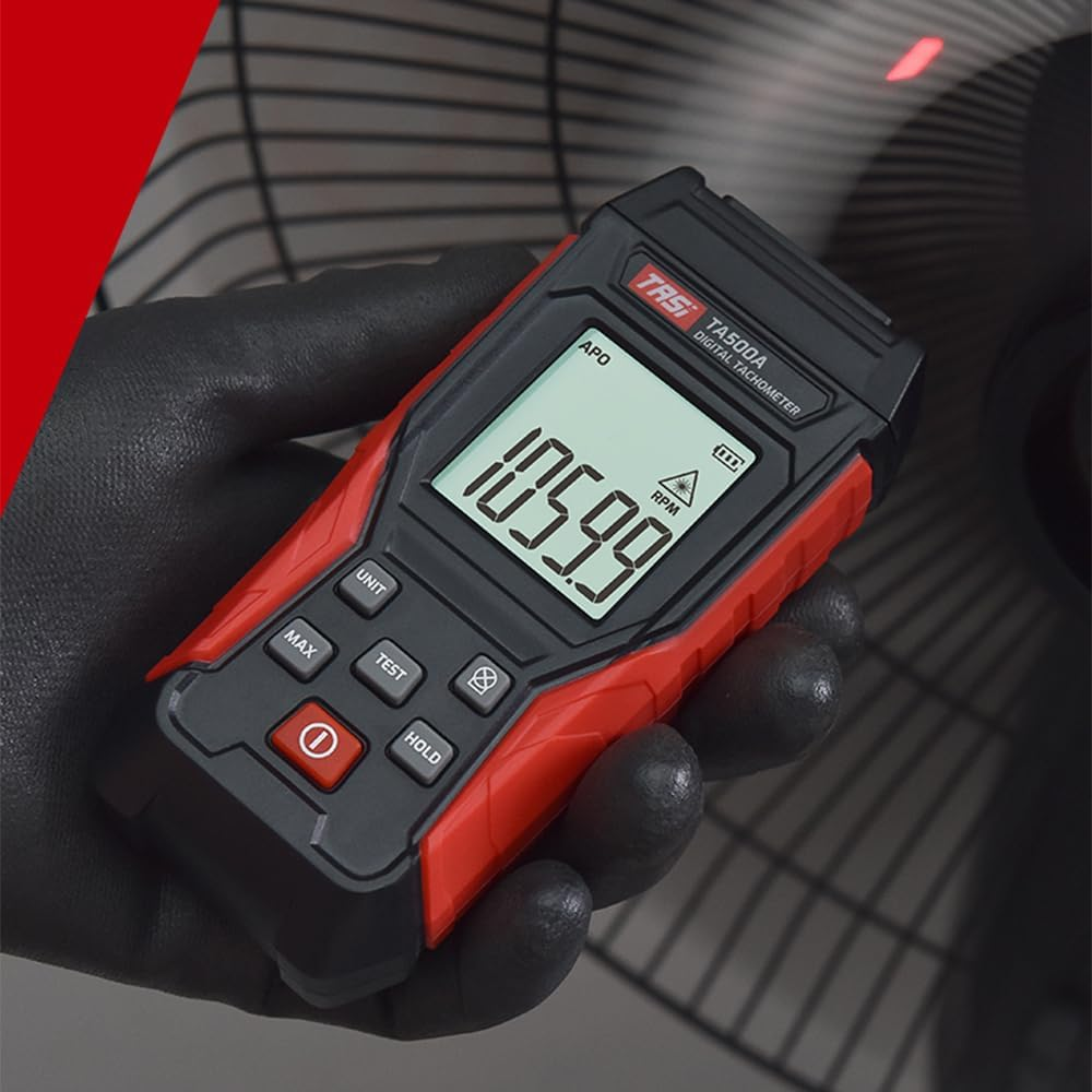 Mingzhe Tachometer Contact & Non-Contact Digital Tachometer Laser Photo Tachometer 3～100000RPM High Accuracy RPM Tachometer Backlit Display Data Hold Auto Power Off
