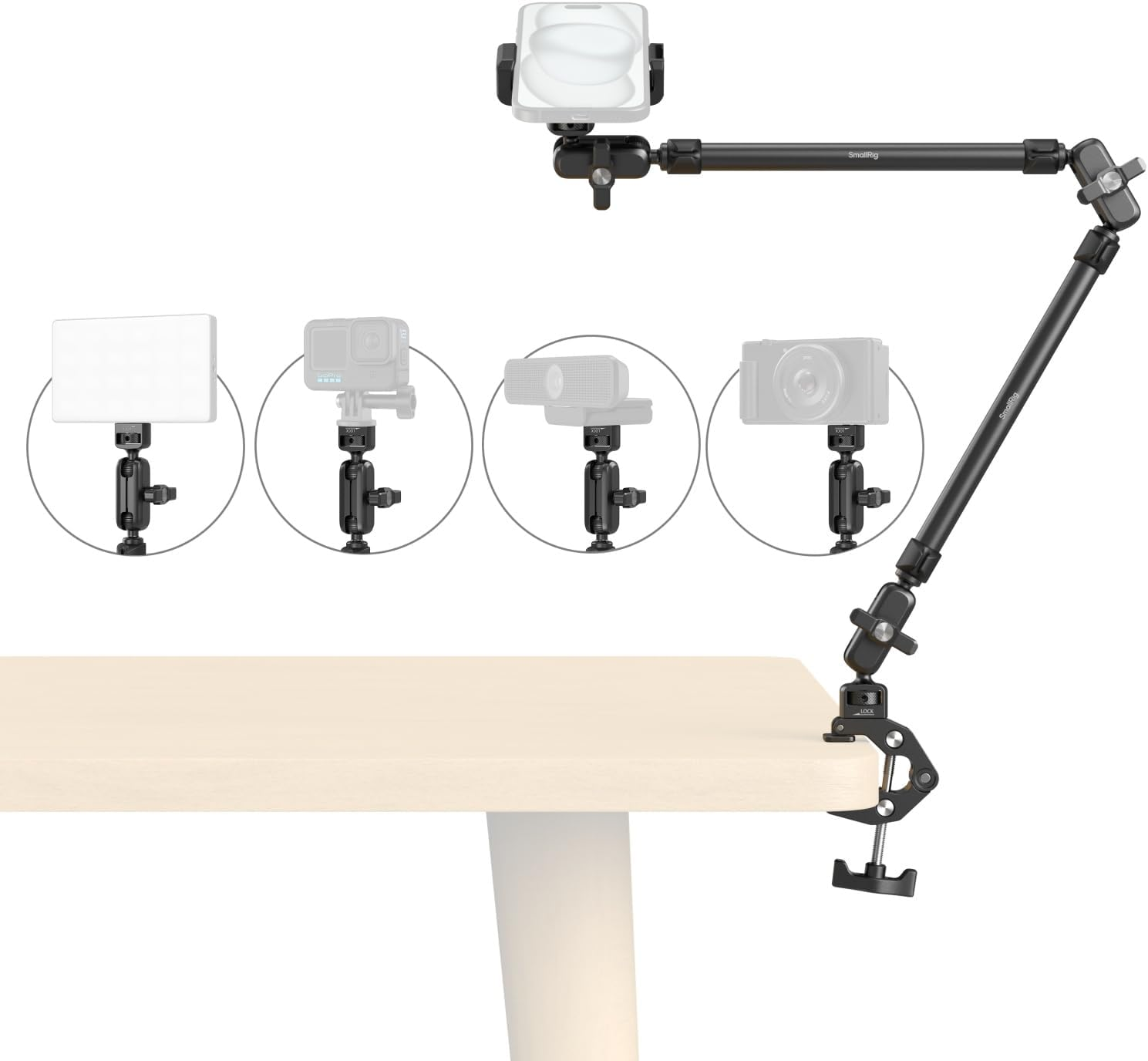 Smallrig Desktop Magic Arm with Crab-Shaped Clamp Kit 5625 image number 1