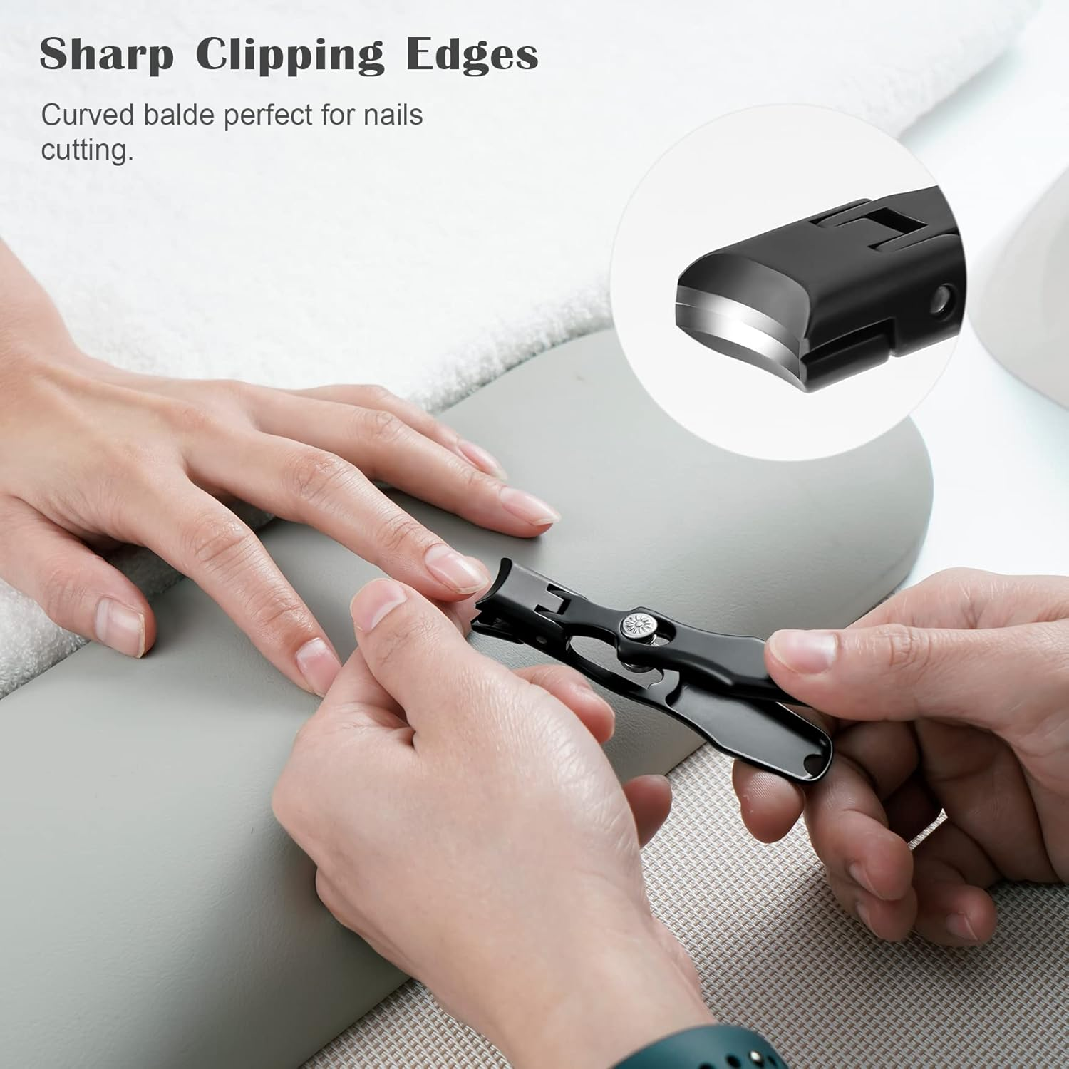 FVION Professional Nail Clipper with Glass Nail File, Wide Jaw Heavy Duty Nail Cutter - No Splash Toenail Clipper for Thick Nails with Lock & Catcher in a Beautiful Gift Box image number 2