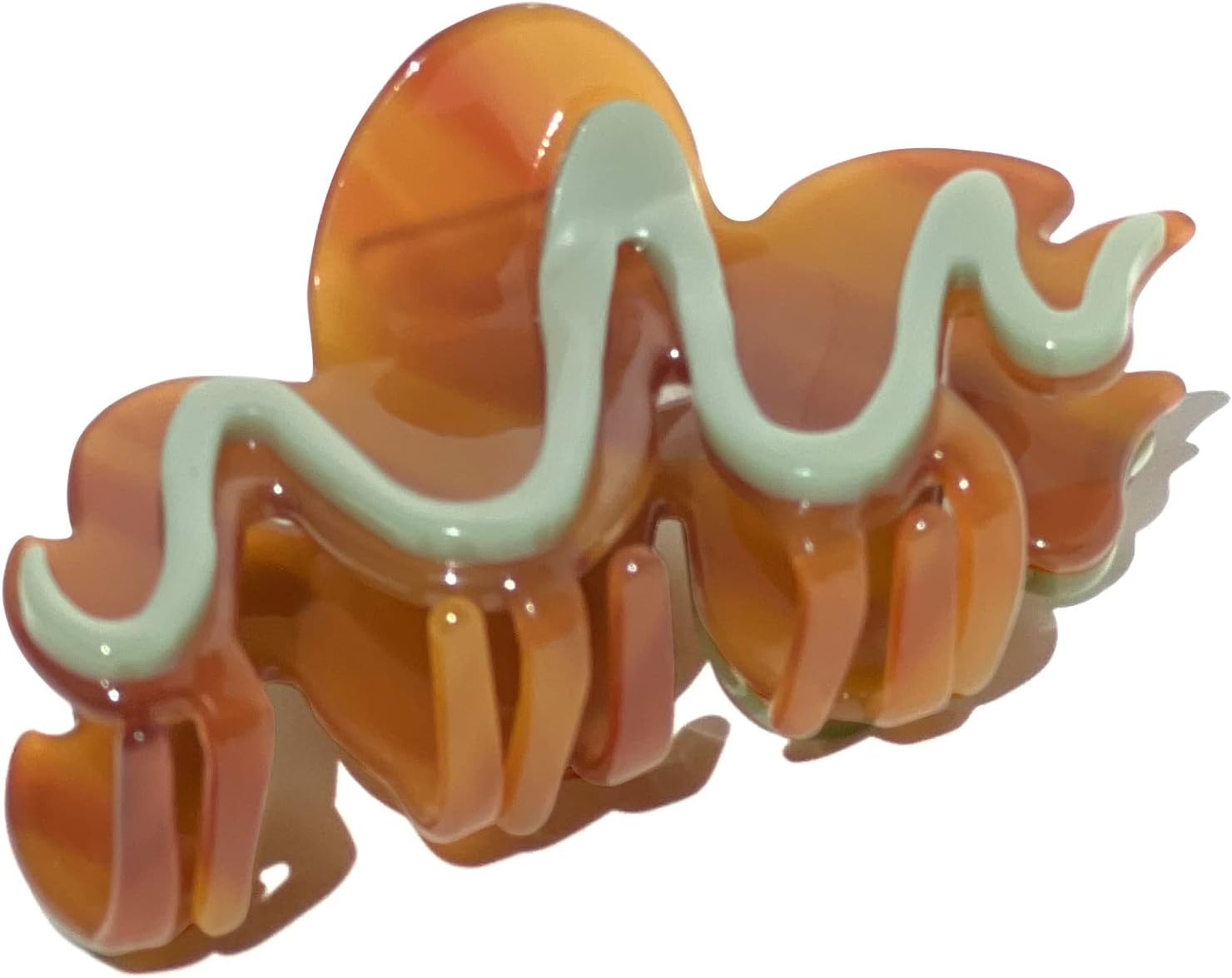 Two Oh One Hair Claw Clip Squiggly Cellulose Accetate Strong Hold Women'S Accessory for All Hair Types, Wild Berry