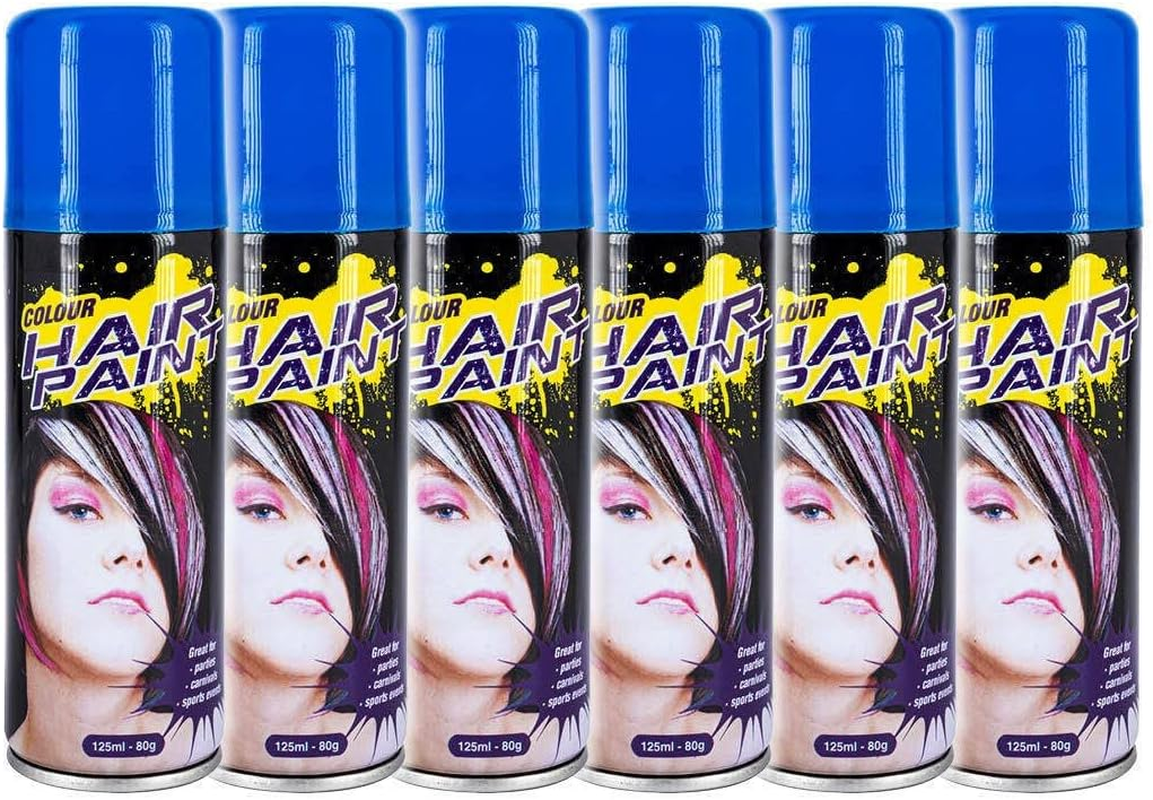 Party Central Non-Sticky Fluro Colour Hair Spray 125 Ml, Blue image number 6