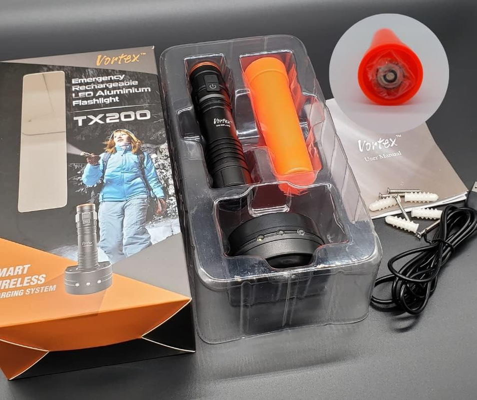 Vortex TX200 Emergency Rechargeable USB Wall Mount Charging Dock Flashlight for Power Failure image number 6