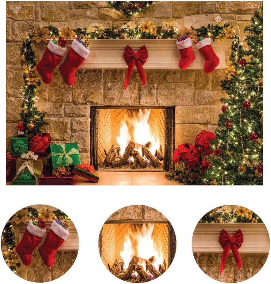 LYWYGG 7X5Ft Christmas Backdrop: Brown Vinyl, Includes 1 X Pic Backdrop, Perfect for Christmas Occasion image number 6