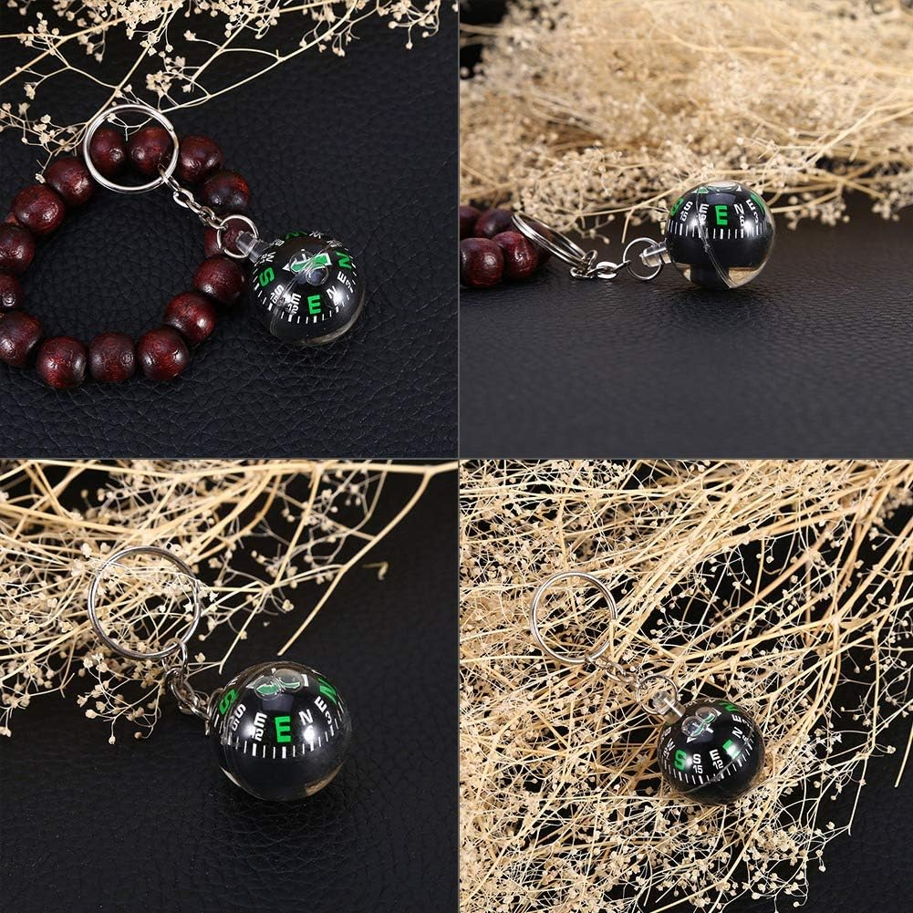 Ball Keychain Liquid Filled Compass for Hiking Camping Travel Outdoor, Mini Survival Compass Ball for Directions image number 1