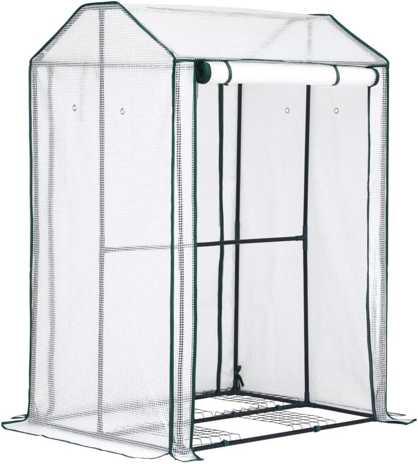 Green Fingers Mini Greenhouse PE Cover Green House Zippered Door 1.0X0.8X1.5M image number 1