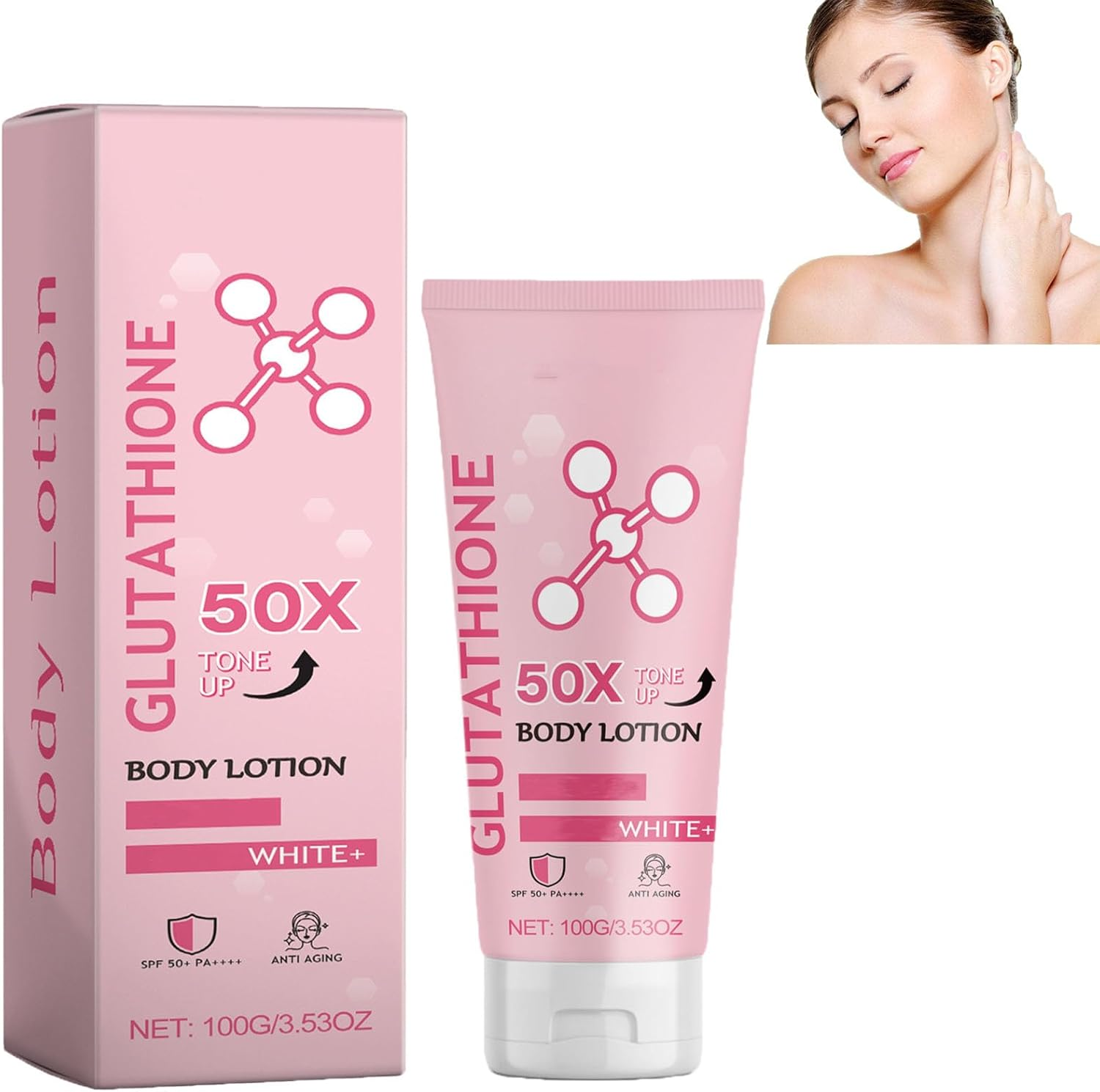 Glutathione 50X Tone up Body Lotion, Glutathione Body Lotion, Moisturizing and Soft Skin,Fair and White Body Lotion for Dry Skin, Firming & Revitalizing for All Skin Types, All over Body Lotion (3Pcs)