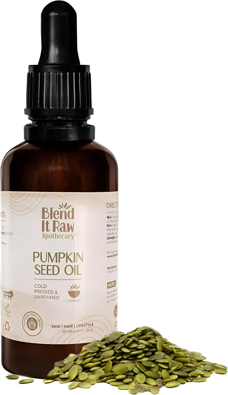 Blend It Raw Apothecary Pumpkin Seed Oil, 30Ml Cold Pressed Carrier Oil Pure & Undiluted for Hair Care, Nails & Skin image number 2