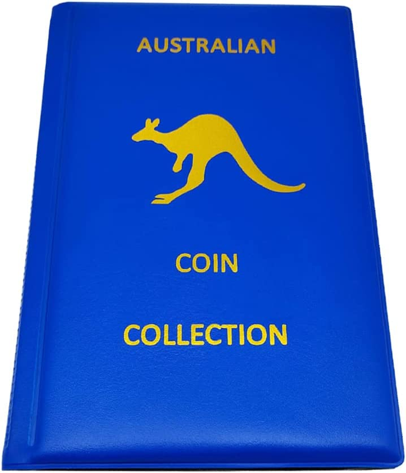 Coin Collection Book Holder Album for Collectors, 10 Pages 150 Pockets 4.5 X 4.5Cm(1.77 X 1.77 Inch) Inch Coin Albums Penny Collecting Book for Coin Storage, Pennies, Quarters (Blue, 150 Pockets)
