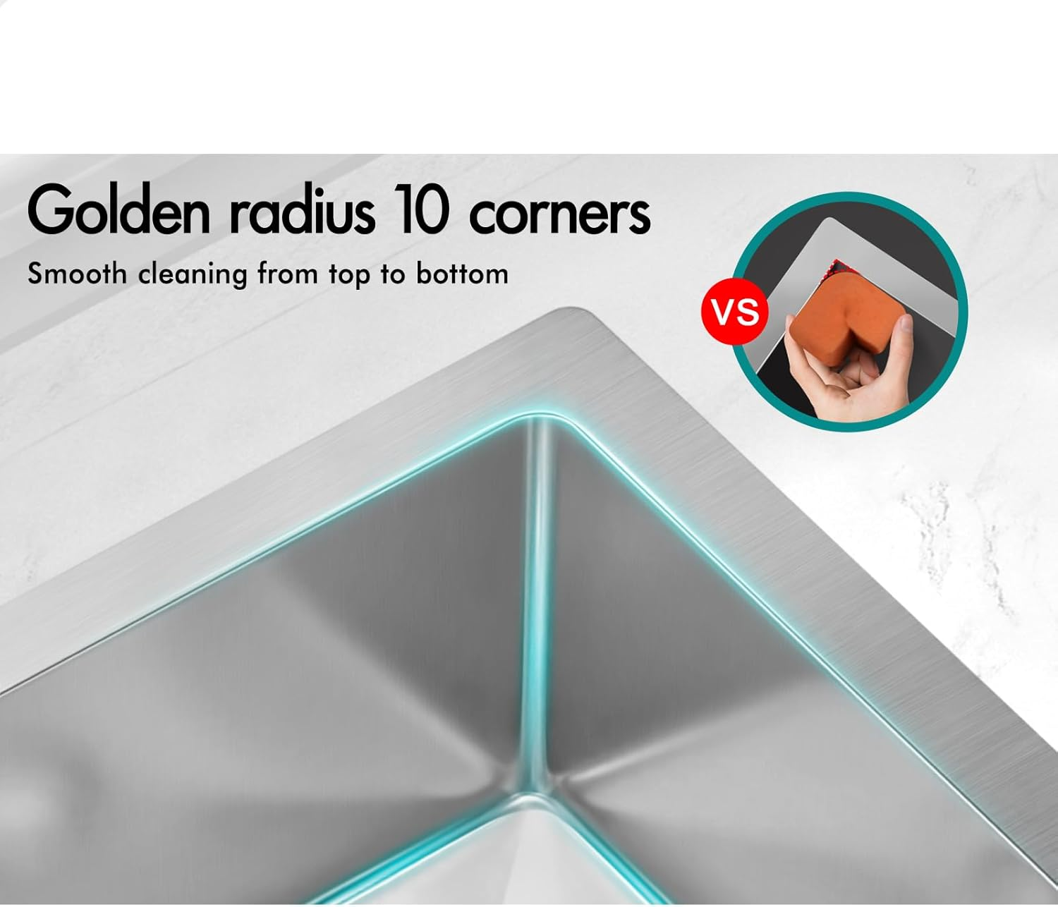 ALFORDSON 304 Stainless Steel Kitchen Sink Rectangle Shape, 450 X 300 X 220Mm, Water Basin Sinks with 3Mm Thick Edge, Single Spacious Bowl with Waste Strainer, Dishwashing Workstation, Silver Color - Silver image number 6