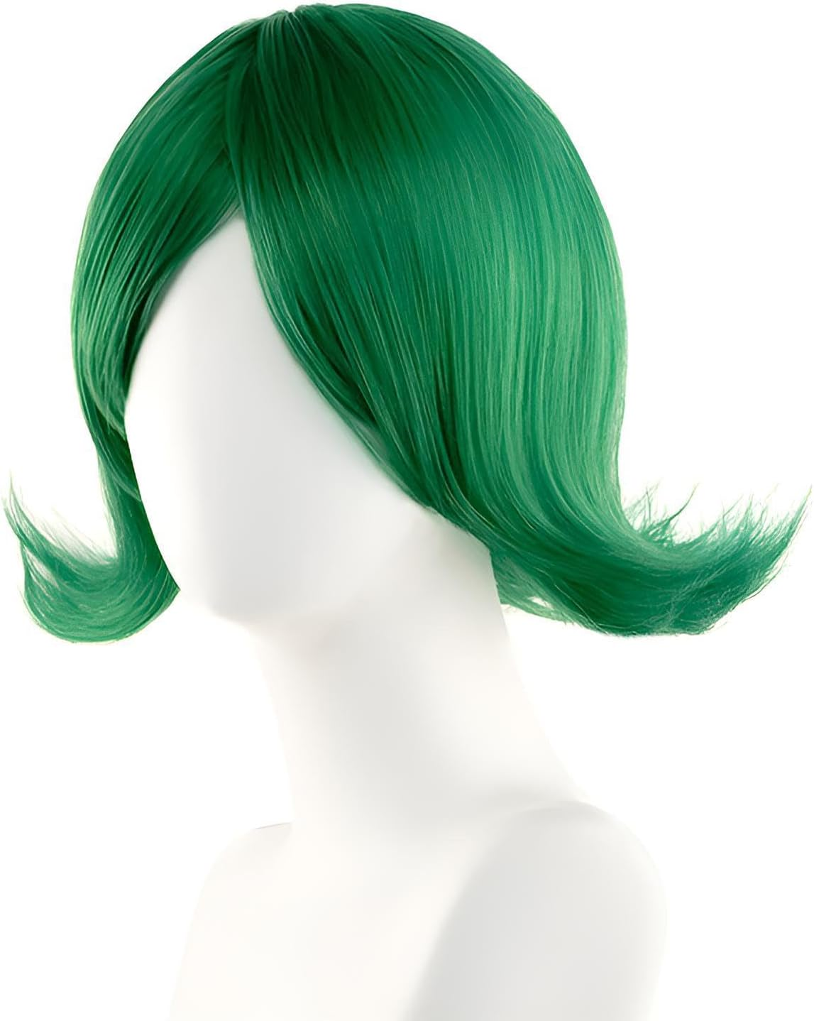 Taefuhnn Women Green Costume Wig with Scarf and False Eyelashes, Halloween Costume for Girls, Green Wig for Adults Cosplay Dress up Book Week image number 3