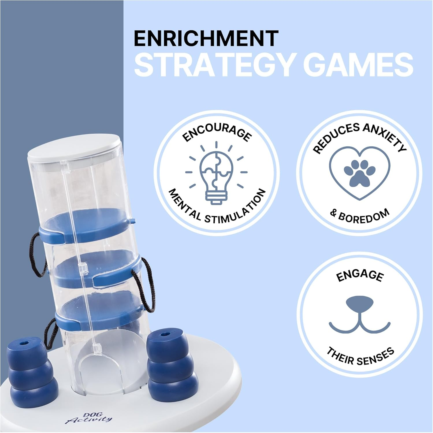 Trixie 32016 Dog Activity Plastic Gambling Tower Strategy Game, Brown/Yellow/Red, Training Level 1 image number 5