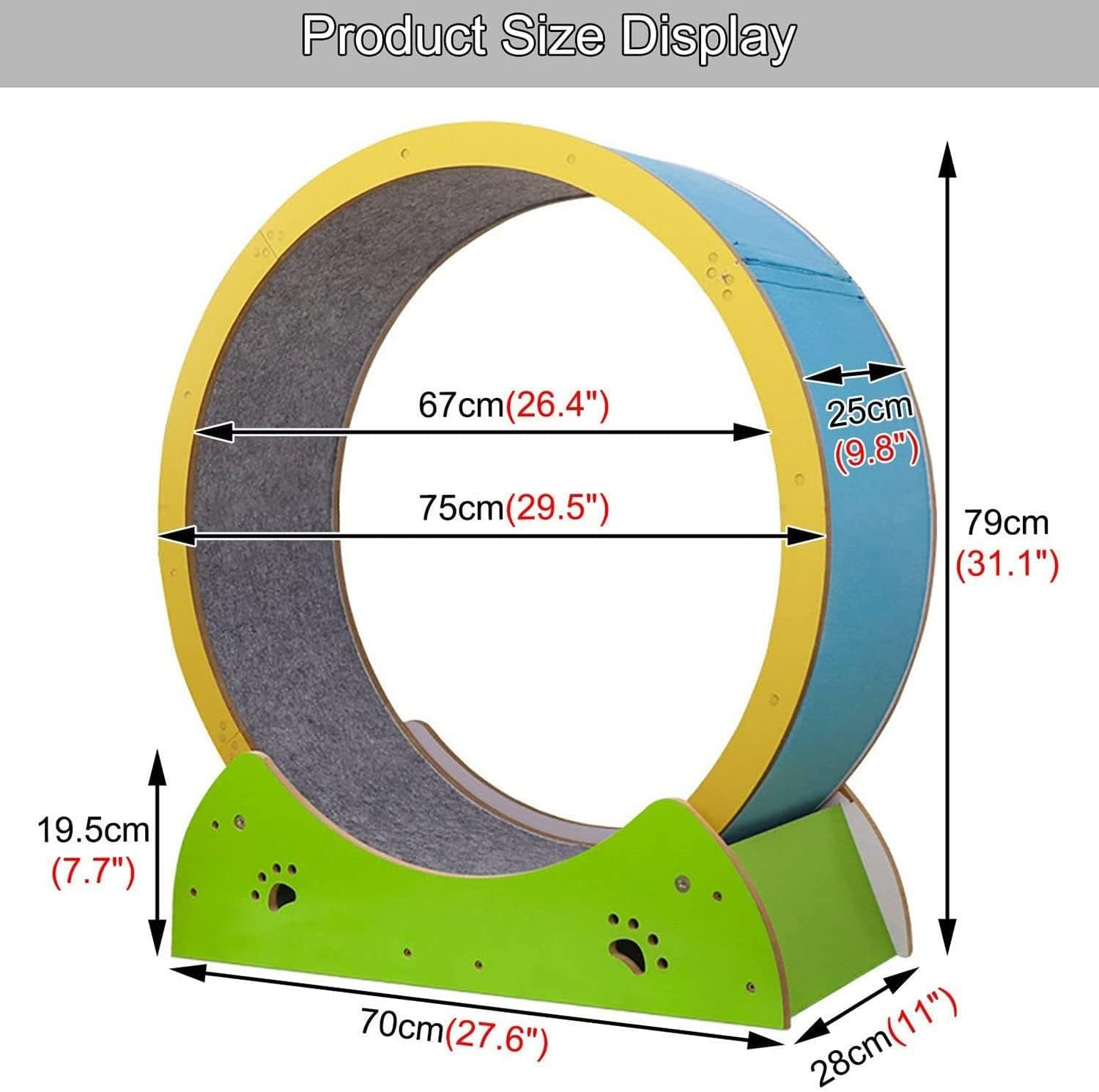 Cat Wheel Cat Running Wheel Cat Wheel Roller Mute Cat Treadmill Cat Exercise Wheel Cat Fitness Cat Toy Goods Lightweight Cat Wheel Toy for Physical Activity image number 1