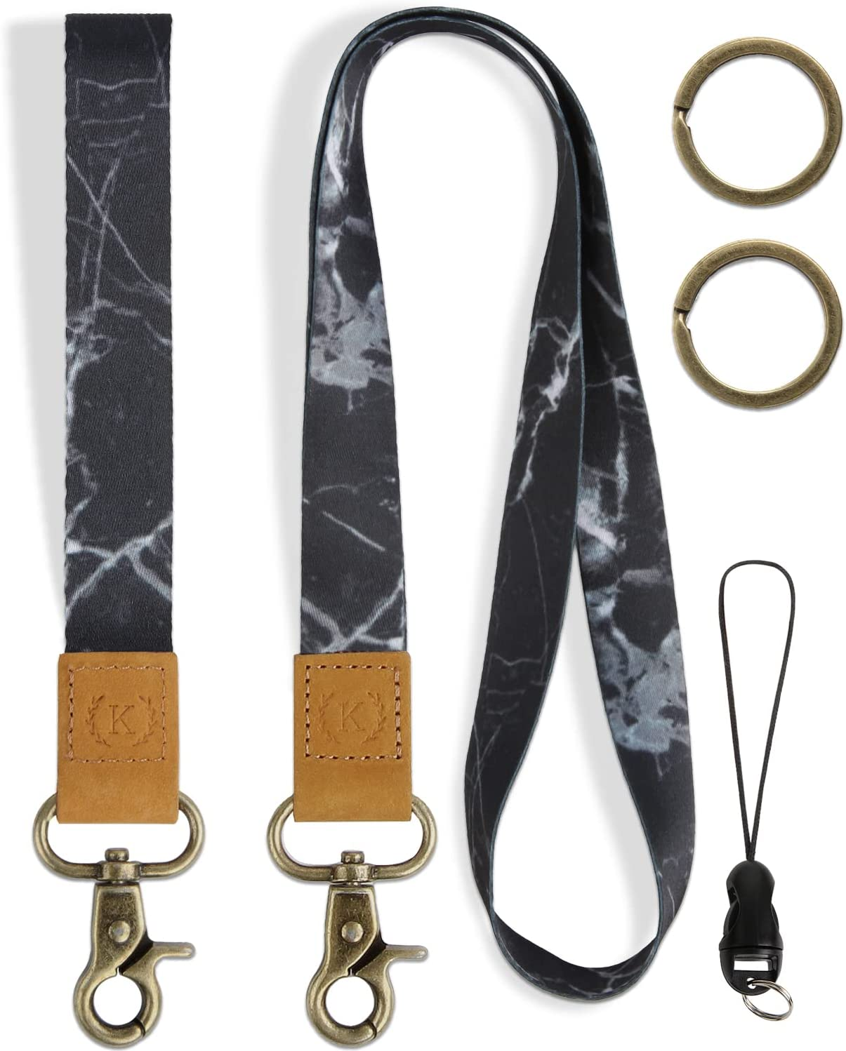 Lanyard for Keys, Teacher Lanyard for ID Holder, Blue Wrist Lanyard& Neck Lanyard Kit for Women& Men, Wallet, Car Keys, Keychain, Unique Patterns, Ultra Soft, Durable Polyester&hellip;&hellip;