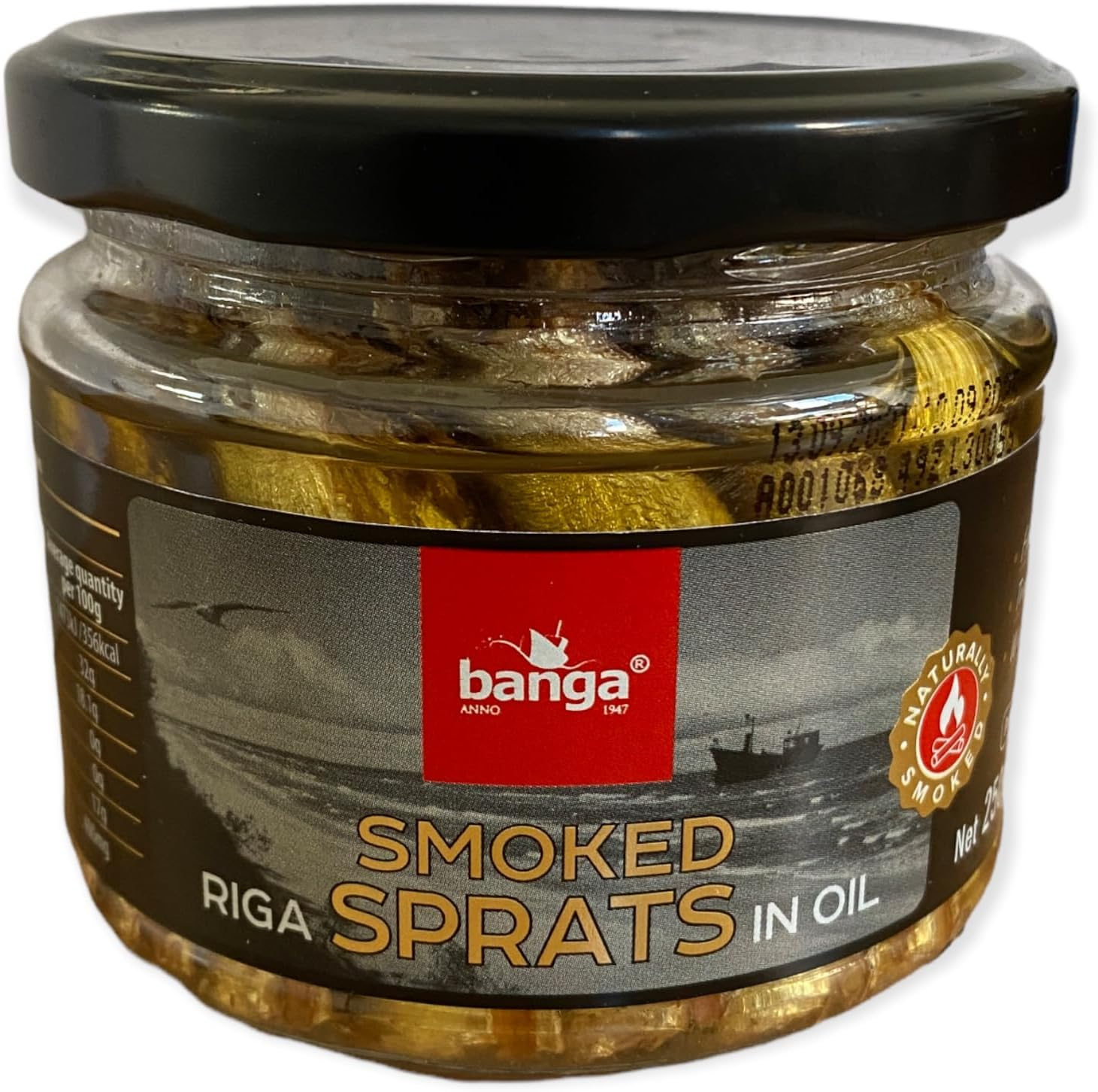 Banga Smoked Baltic Sprats in Oil in Glass Jar, 250 G image number 1