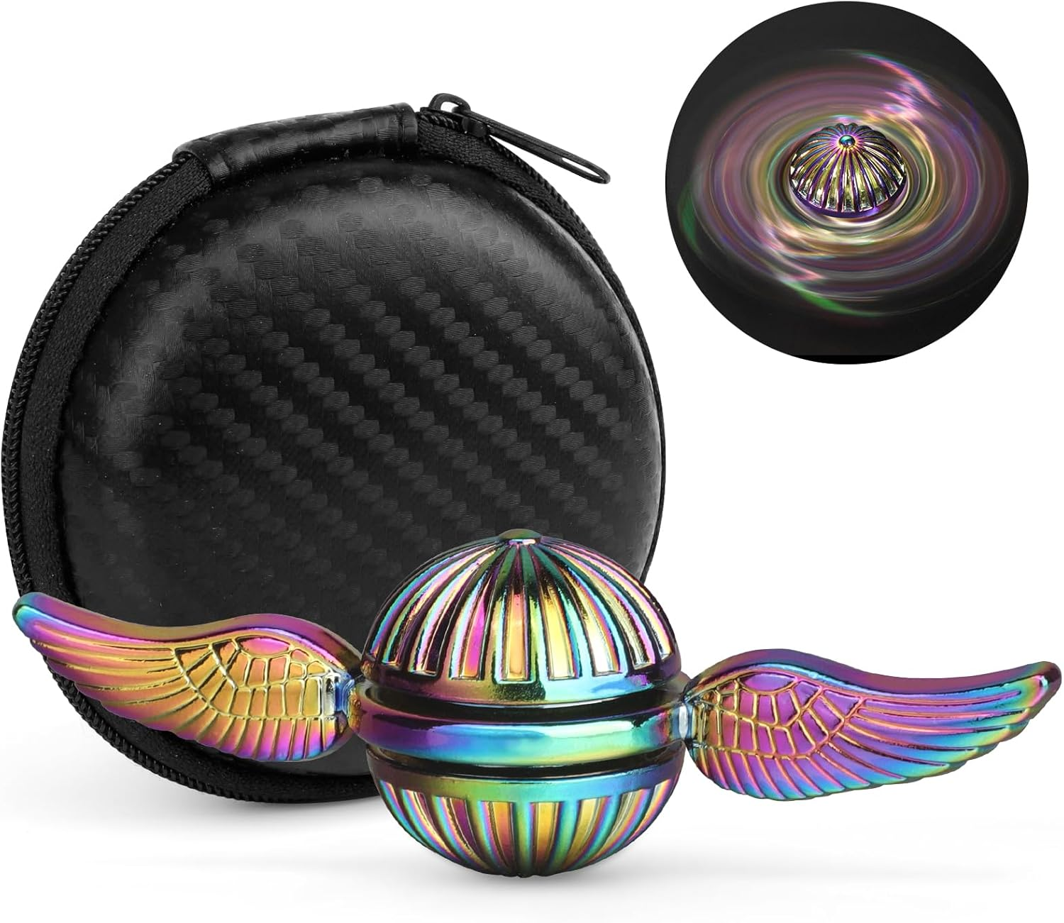 Fidget Spinner for Kids Adults, Metal Orb Ball Handheld Finger Toy for Stress Relief, Desk Office Classroom Fidgit Halloween Christmas Birthday New Year Gift, Stocking Stuffer Goody Bag Filler image number 1