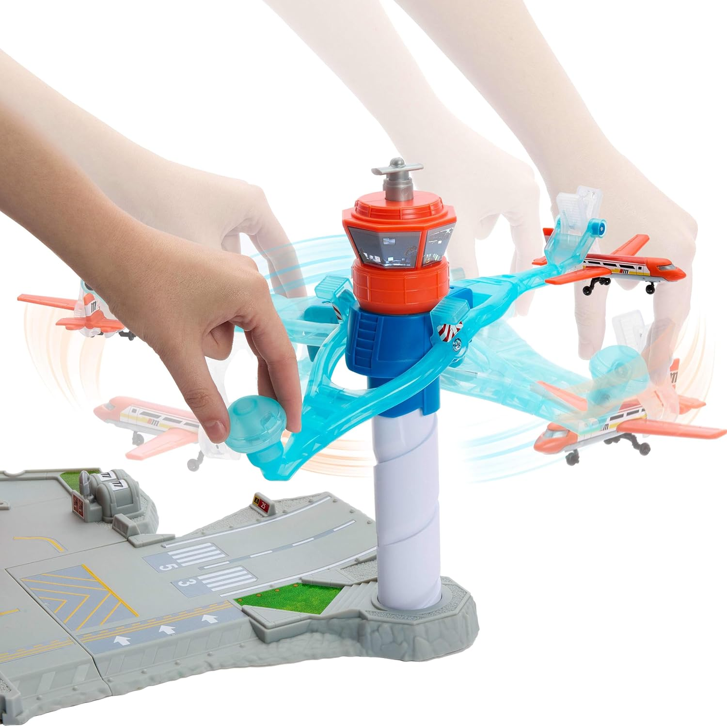 Matchbox Toy Car Playset, Takeoff Adventure Airport Set with Die-Cast Audi in 1:64 Scale, Plastic Plane, Take-Off & Landing Feature & Storage image number 3