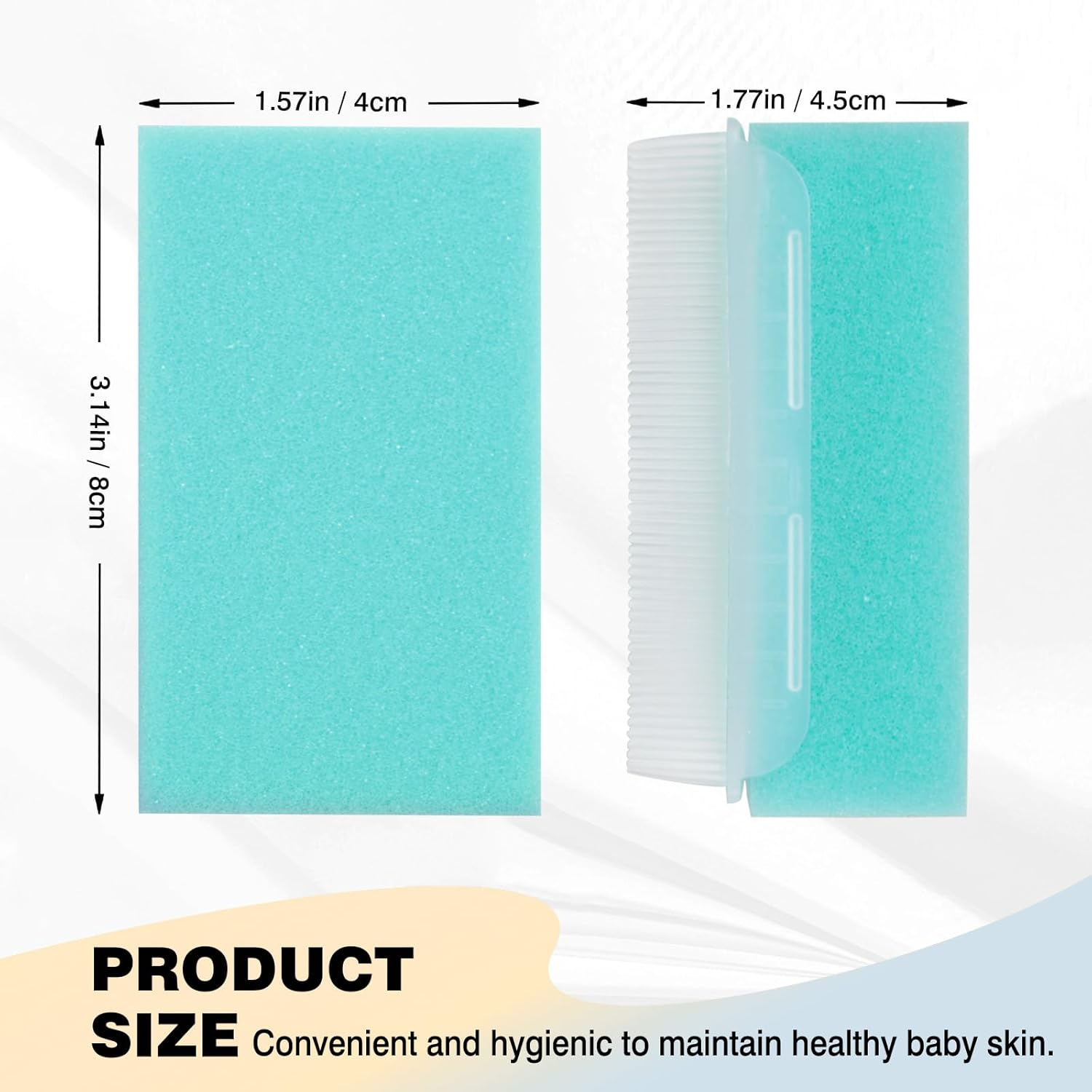 2PCS Cradle Cap Brush, Baby Bath Sponge - 2-In-1 Brush & Sponge for Scalp Treatment, Sensory Therapy, and Bath Time Care image number 2