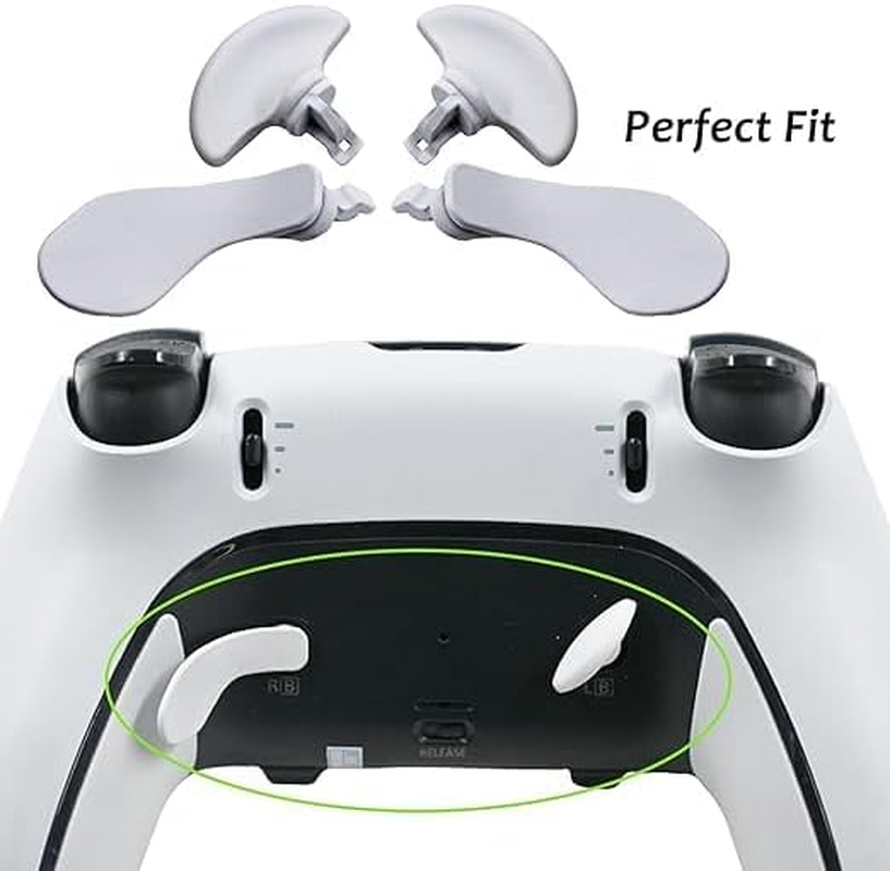 4Pcs Metal Back Paddles for PS5 Dualsense Edge Controller,Rear Paddles Replacement Interchangable Grip Parts for PS5 Dualsense Edge Wireless Controller(White) image number 3