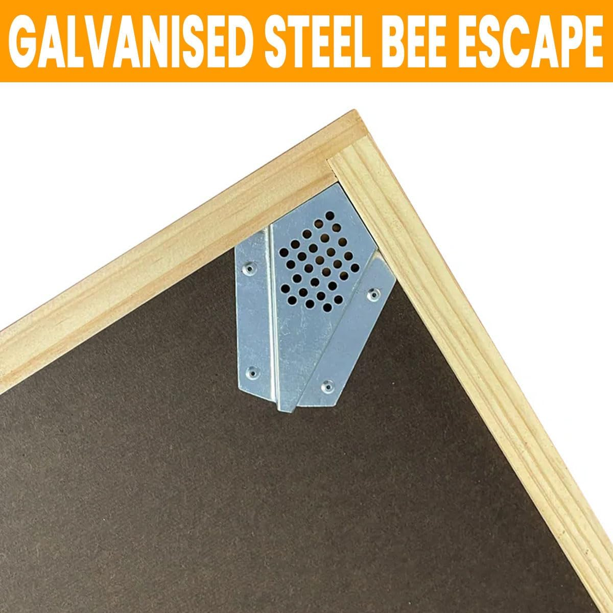 10 Frame Bee Hive Escape Board with 4 Metal Bee Escape Clearer &ndash; Plywood Construction with New Zealand Pinewood Border Beehive Tools Beekeeping Tools image number 2