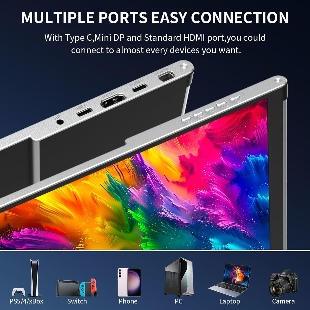 OLED Portable Monitor 4K，UHD Portable Laptop Display 16 Portable Gaming Monitor 100% DCI-P3 OLED Monitor with HDMI/USB-C External Screen for Laptop Phone/Switch/Xbox image number 4