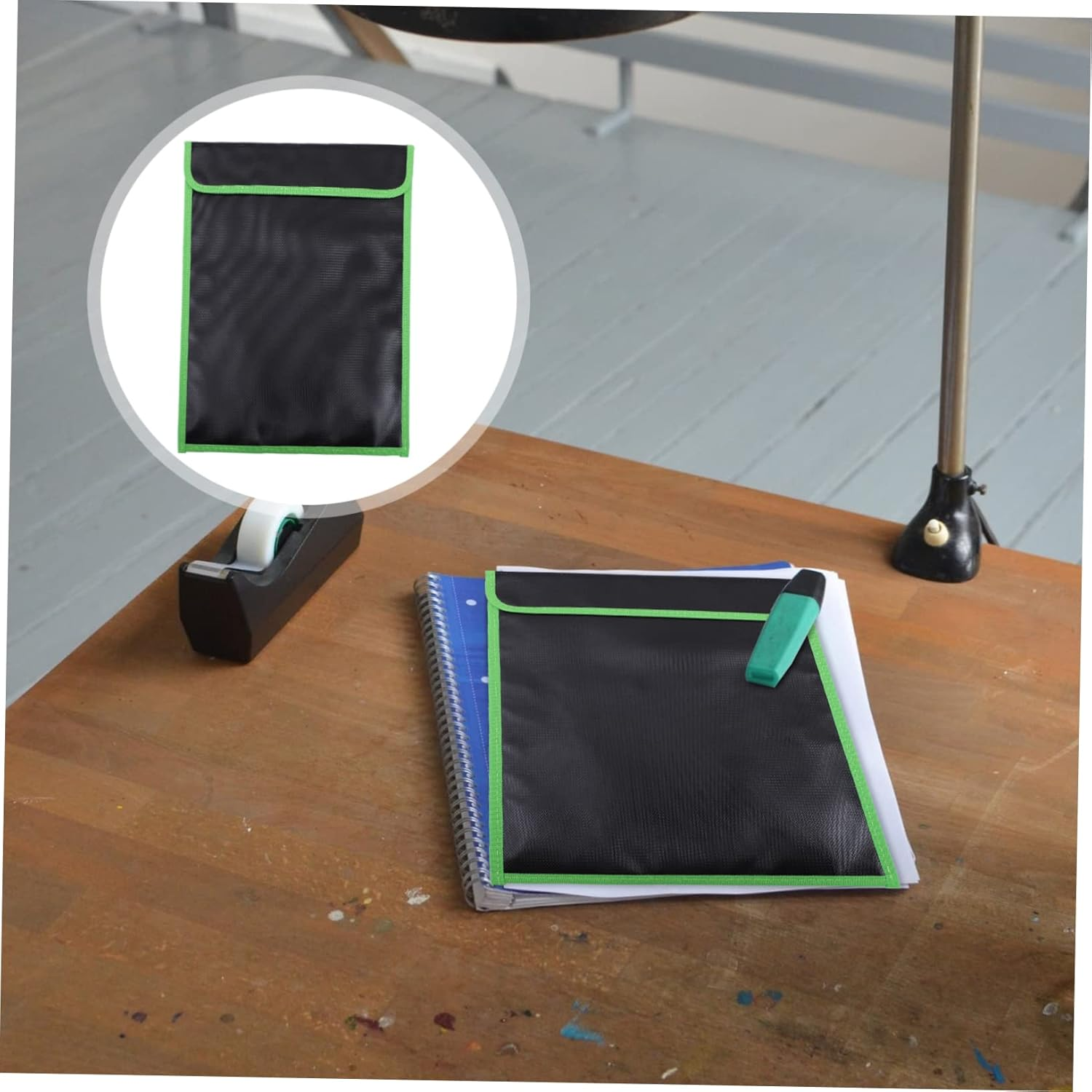 HOMSFOU Explosion File Holder Fireproof File Bag for Office Students Business Traveler Large Capacity and Smooth Zipper image number 5