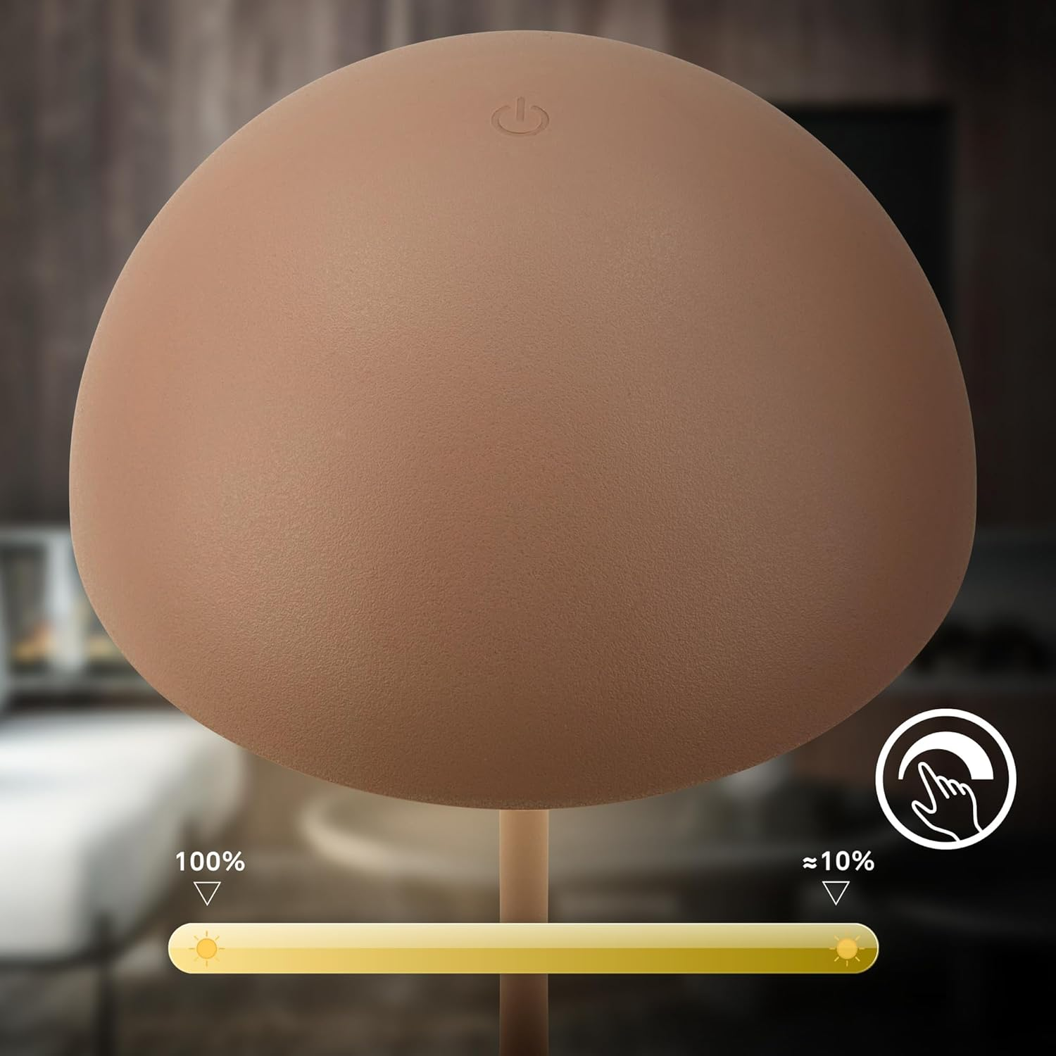 BRILONER - LED Table Lamp Wireless IP44 with Touch, Dimmable, Battery Exchangeable, Bedside Lamp, Reading Lamp, LED Lamp, Camping Lamp, Table Lamp, Battery Lamp, Outdoor Lamp, 16 X 29 Cm (Dxh), Coffee image number 5