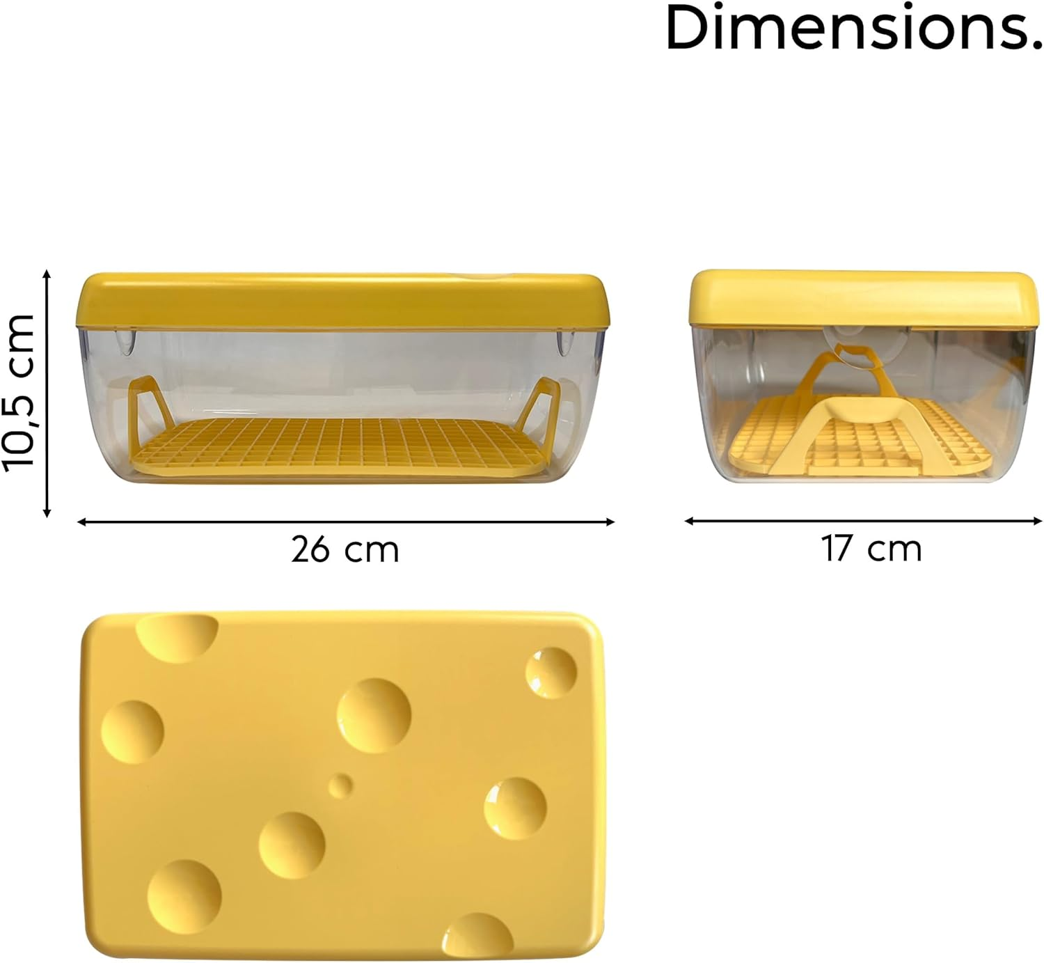 Snips 21395 Cheese Container, 3 Litres, 0% BPA Plastic, Made in Italy, Plastic, Transparent, 3 L image number 3