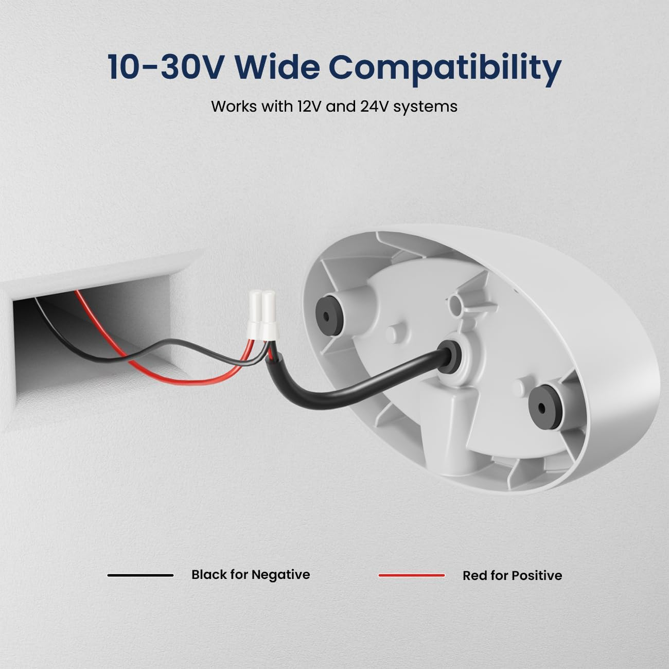 Safoner Aluminum LED RV Porch Light Exterior Oval- 1400LM Bright White & Amber Switchable Lighting, IP67 Waterproof Exterior Fixture- 12V Outdoor Light for Travel Trailer, Camper, Motorhome (White)