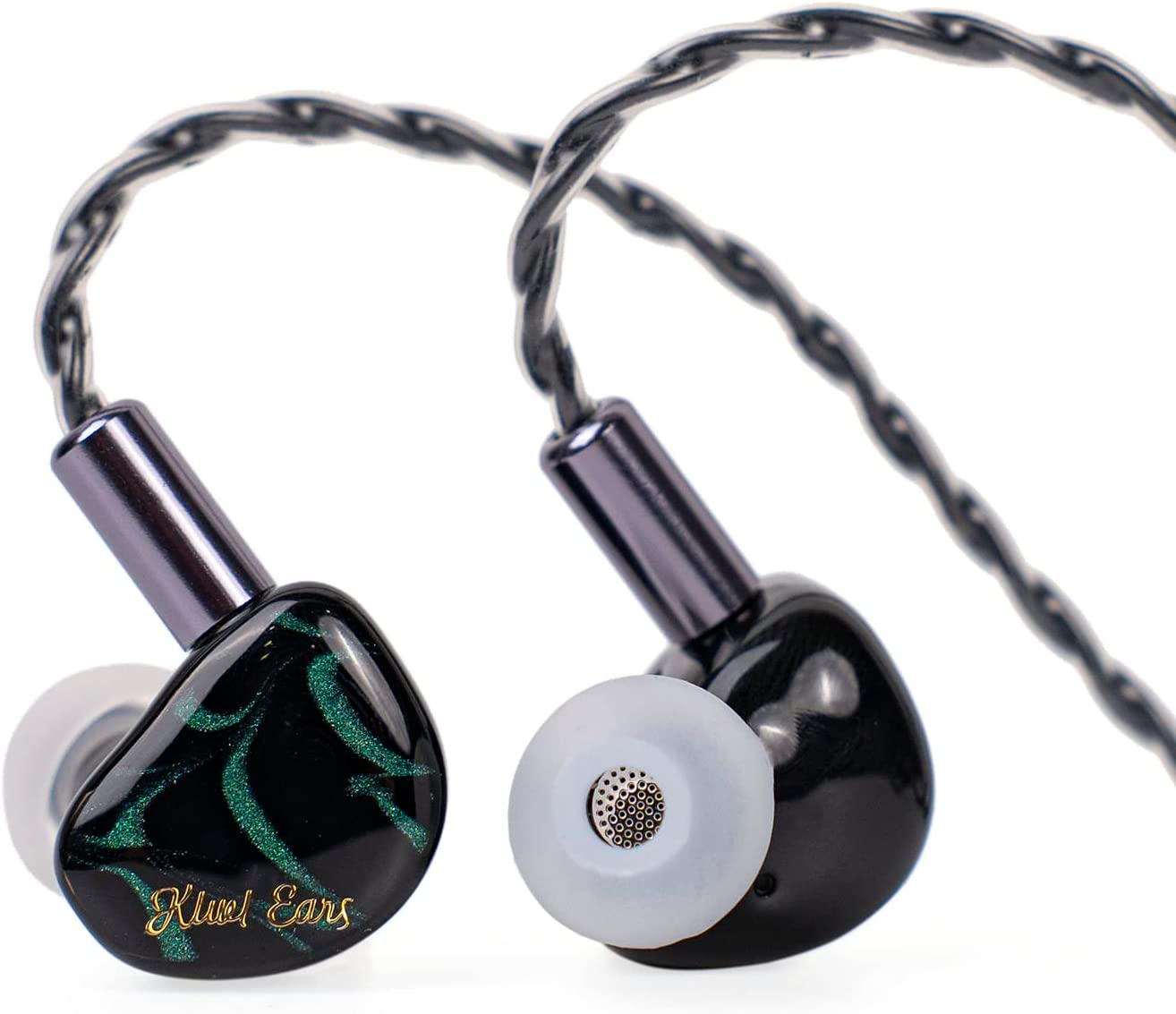 Linsoul Kiwi Ears Cadenza 10Mm Beryllium Dynamic Driver IEM 3D Printed with Detachable Interchangeable Plug 0.78 2Pin 3.5Mm IEM Cable for Musician Audiophile (Green)