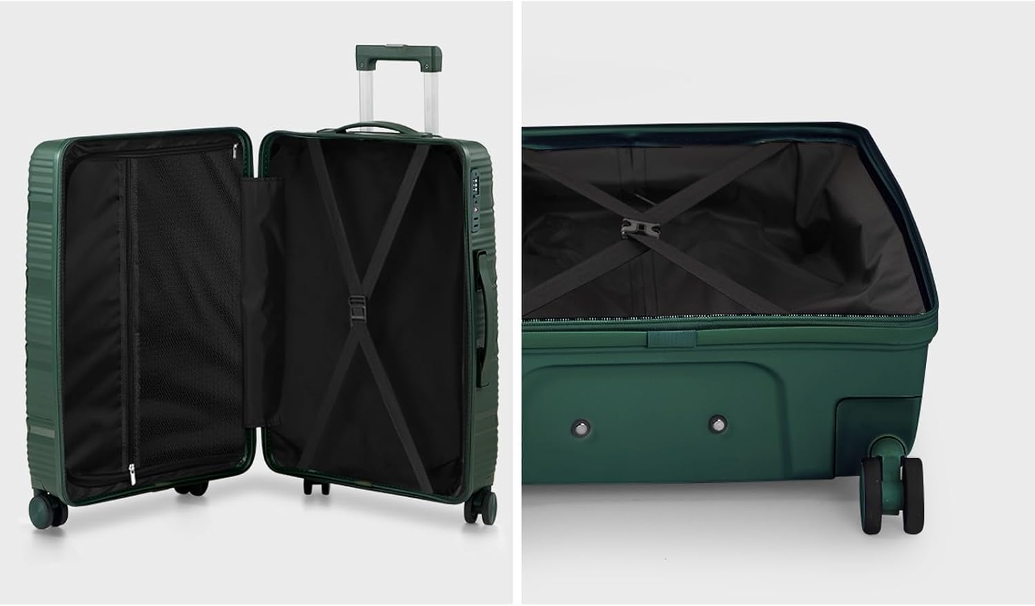 Mazam Suitcase 3Pcs Trolley Suitcase Green